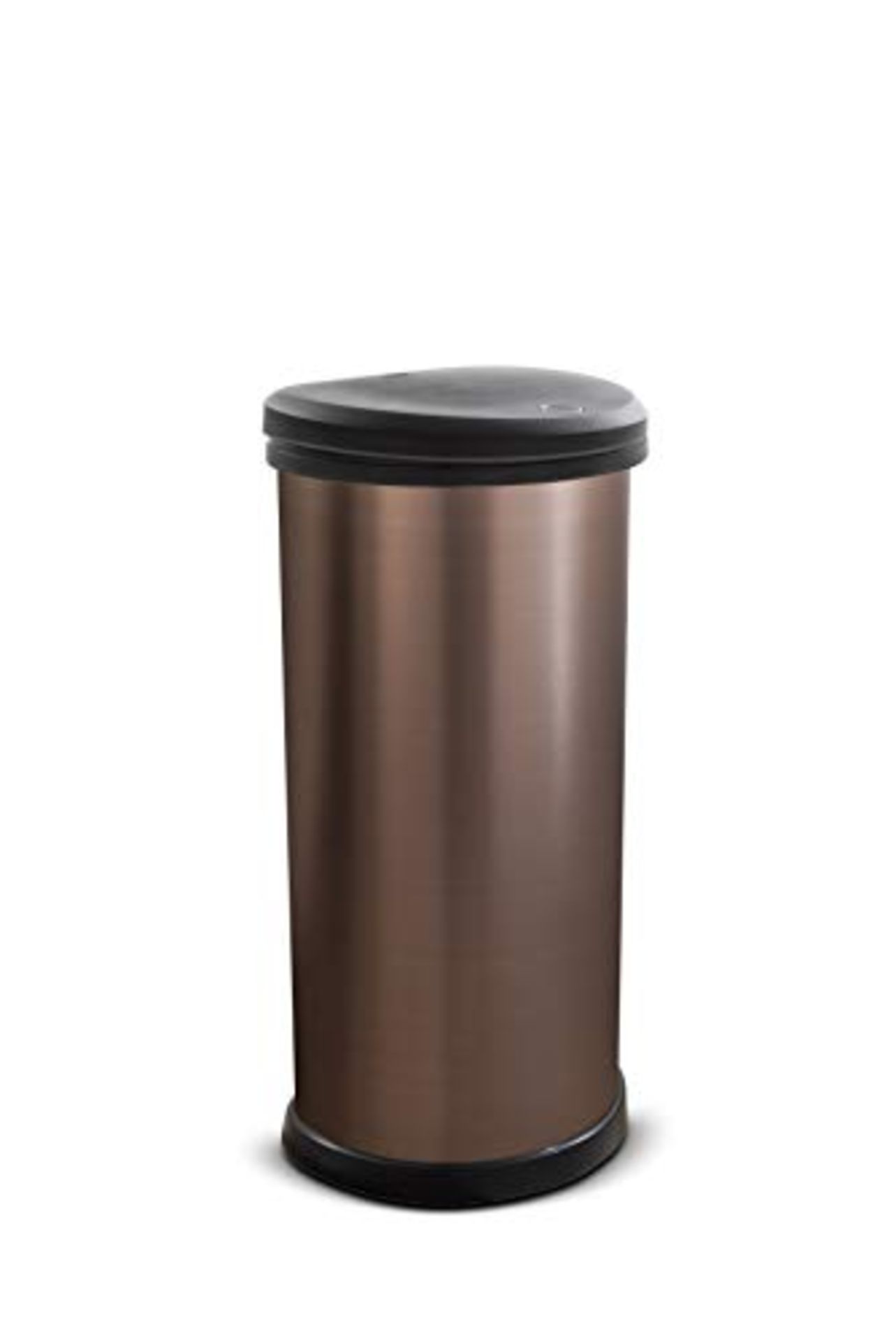 Curver Metal Effect Kitchen One Touch Deco Bin, Rose Gold, 40 Litre