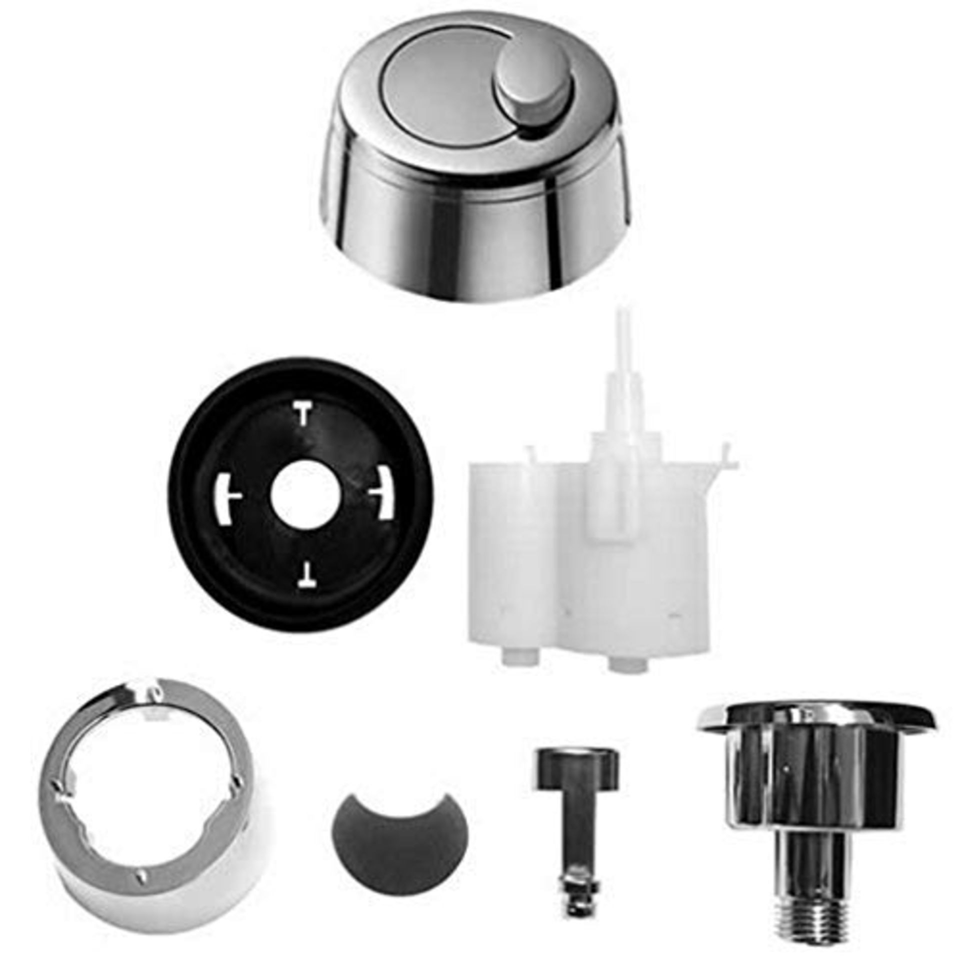 Grohe Eau2 Old Style Dual Flush Pneumatic Chrome Toilet Push Button Full Pack 42357PI0