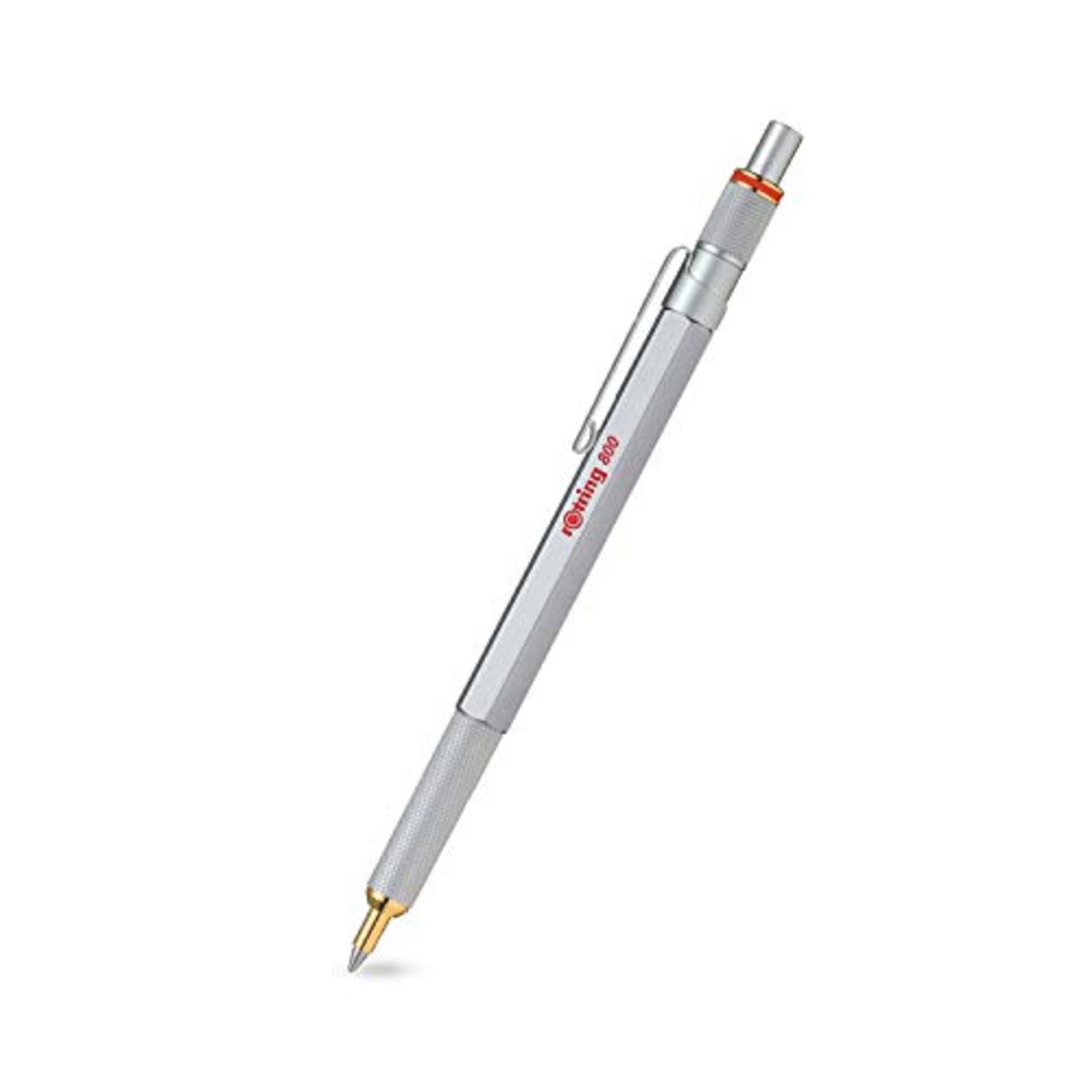 RRP £54.00 rOtring 800 Ballpoint Pen | Medium Point | Black Ink | Silver Barrel | Refillable