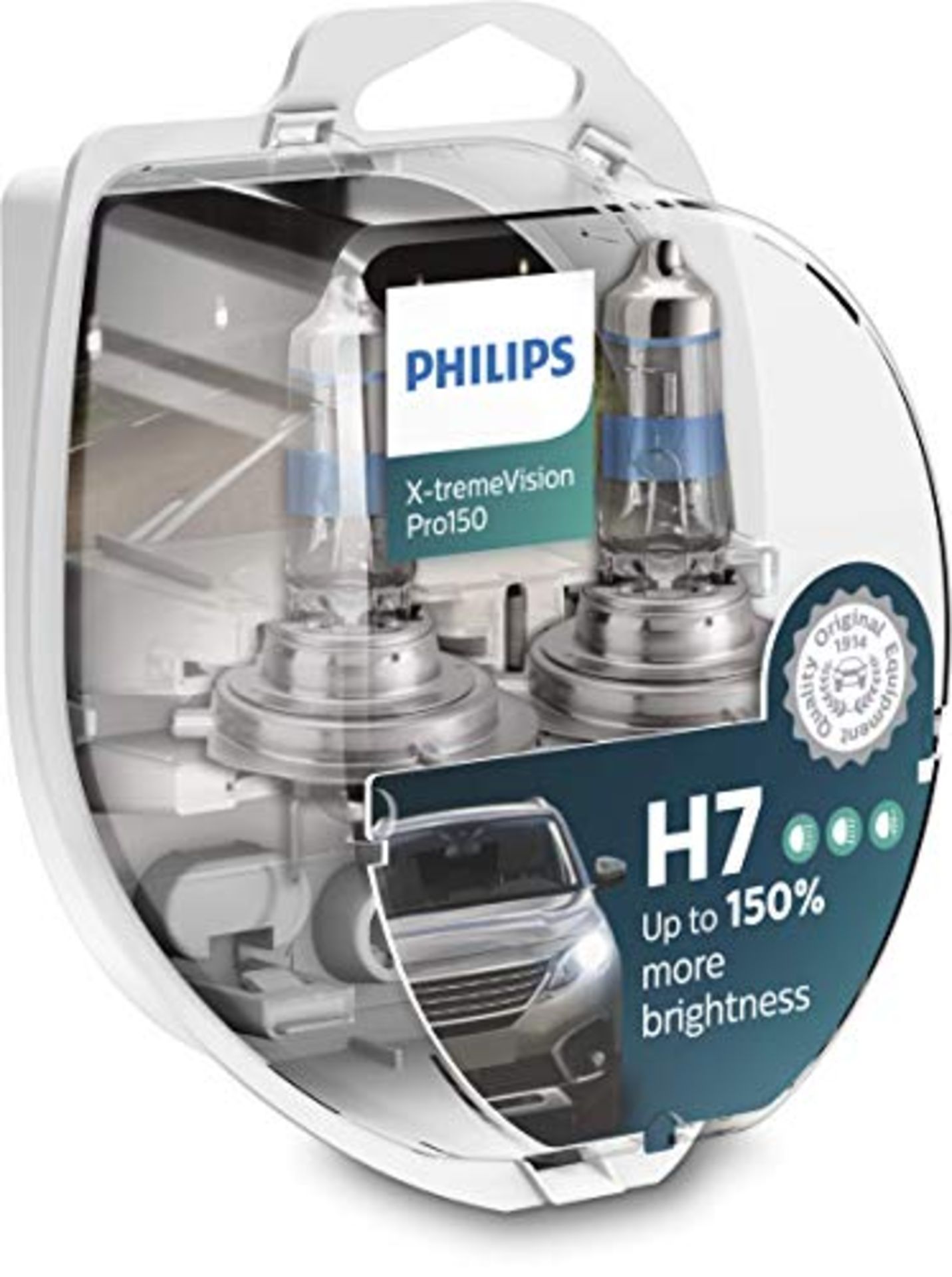 Philips X-tremeVision Pro150 H7 car headlight bulb +150%, set of 2
