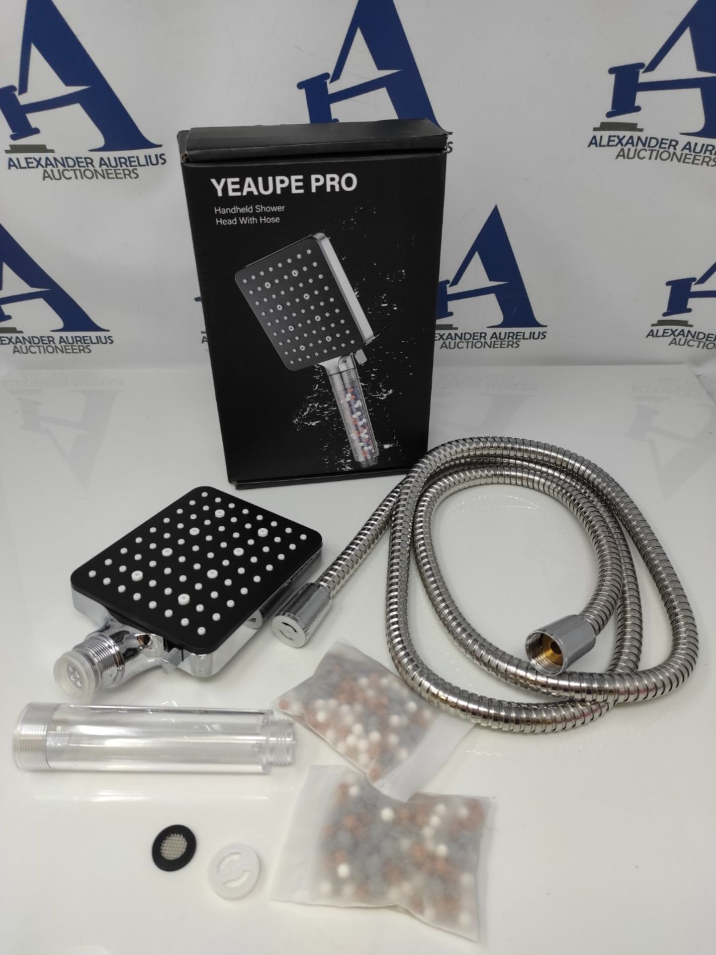 Shower Head and Hose 1.6M with Filter - YEAUPE PRO Square High Pressure Bathroom Showe