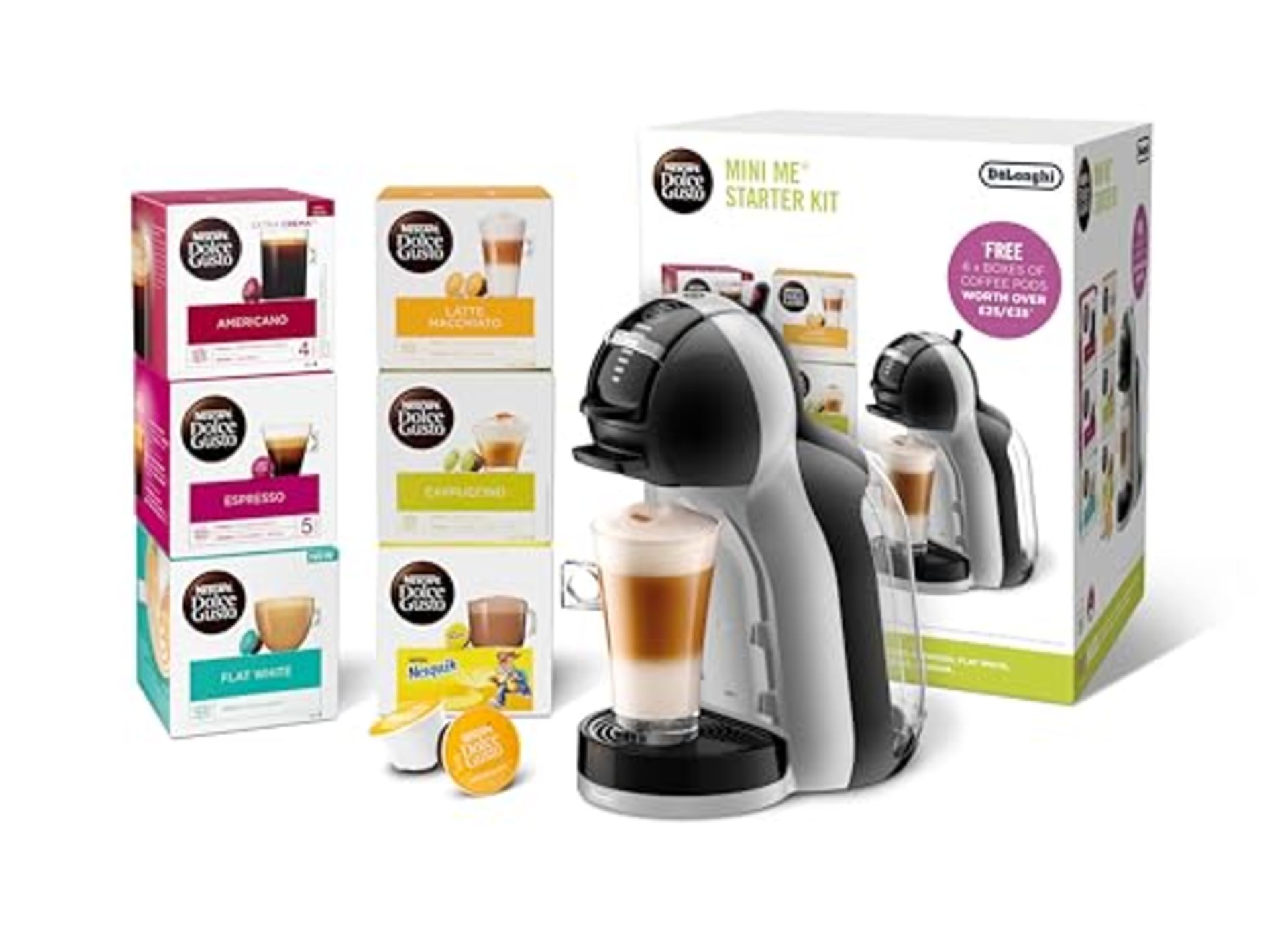 RRP £114.00 De'Longhi Nescafé Dolce Gusto Mini Me, Single Serve Capsule Coffee Machine Starter Ki