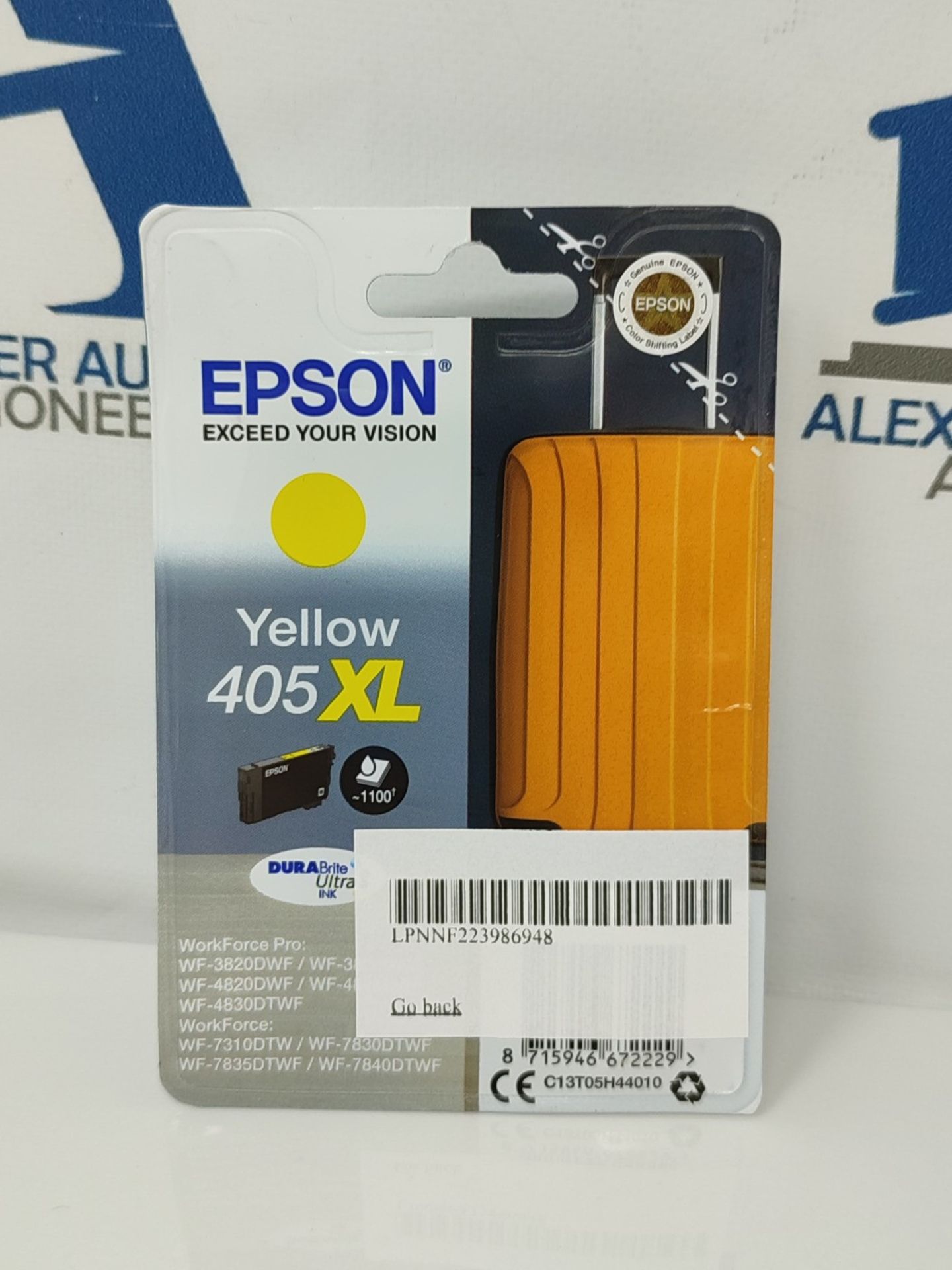 Epson 405XL Yellow Suitcase High Yield Genuine, DURABrite Ultra Ink - Image 2 of 3