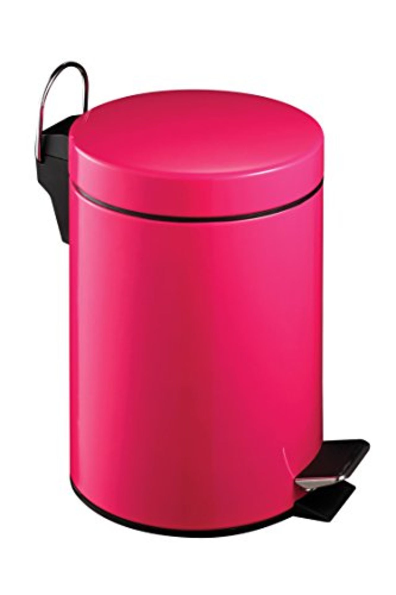 Premier Housewares 506420 Pedal Bin Hot Pink Kitchen Bin Stainless Steel Bathroom Bin