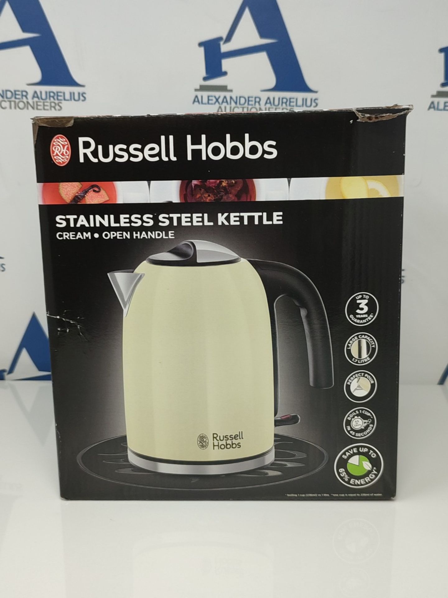 Russell Hobbs 20415 Stainless Steel Electric Kettle, 1.7 Litre, Cream - Bild 2 aus 3