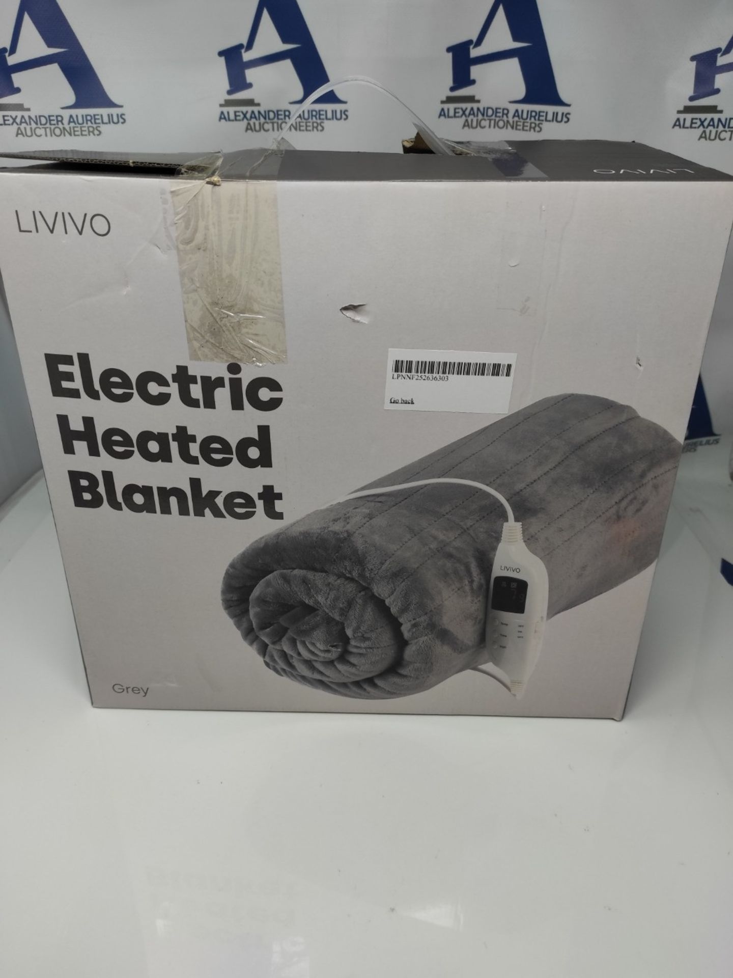 LIVIVO Heated Electric Over Blanket â¬  Ultra Soft Micro Fleece Throw with 10 Hea - Image 2 of 3