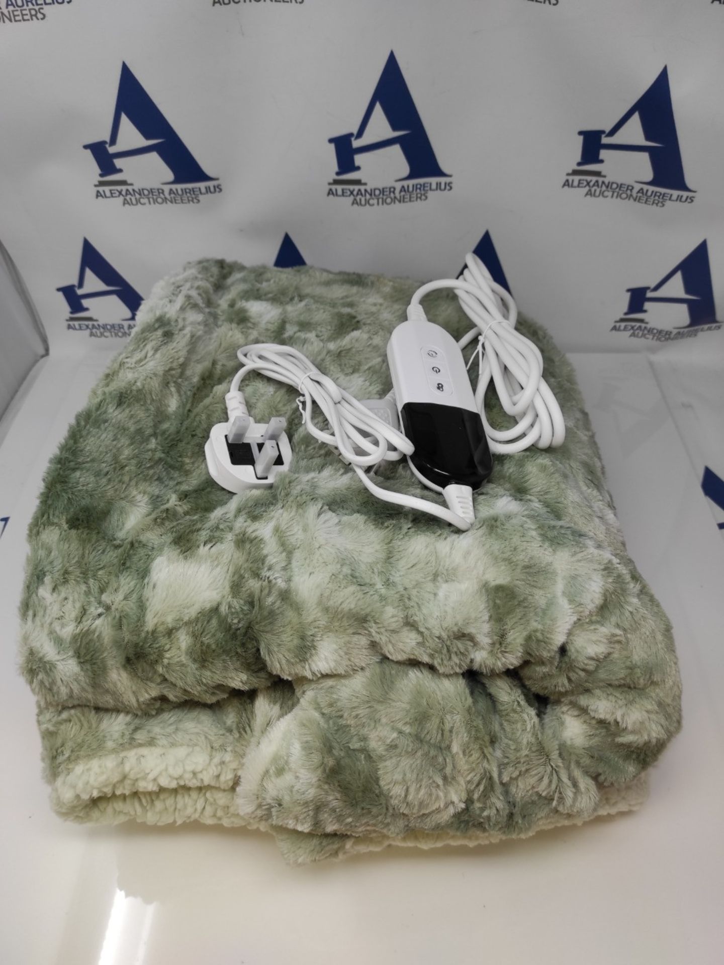 CURECURE Electric Blanket Throw 130 * 180cm, Tie-dye Heated Blanket with 6 Heating Lev - Image 2 of 2