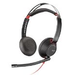 RRP £69.00 Poly Blackwire 5220 USB-A Headset - Wired, Dual-Ear, Flexible Noise-Canceling Boom Mic
