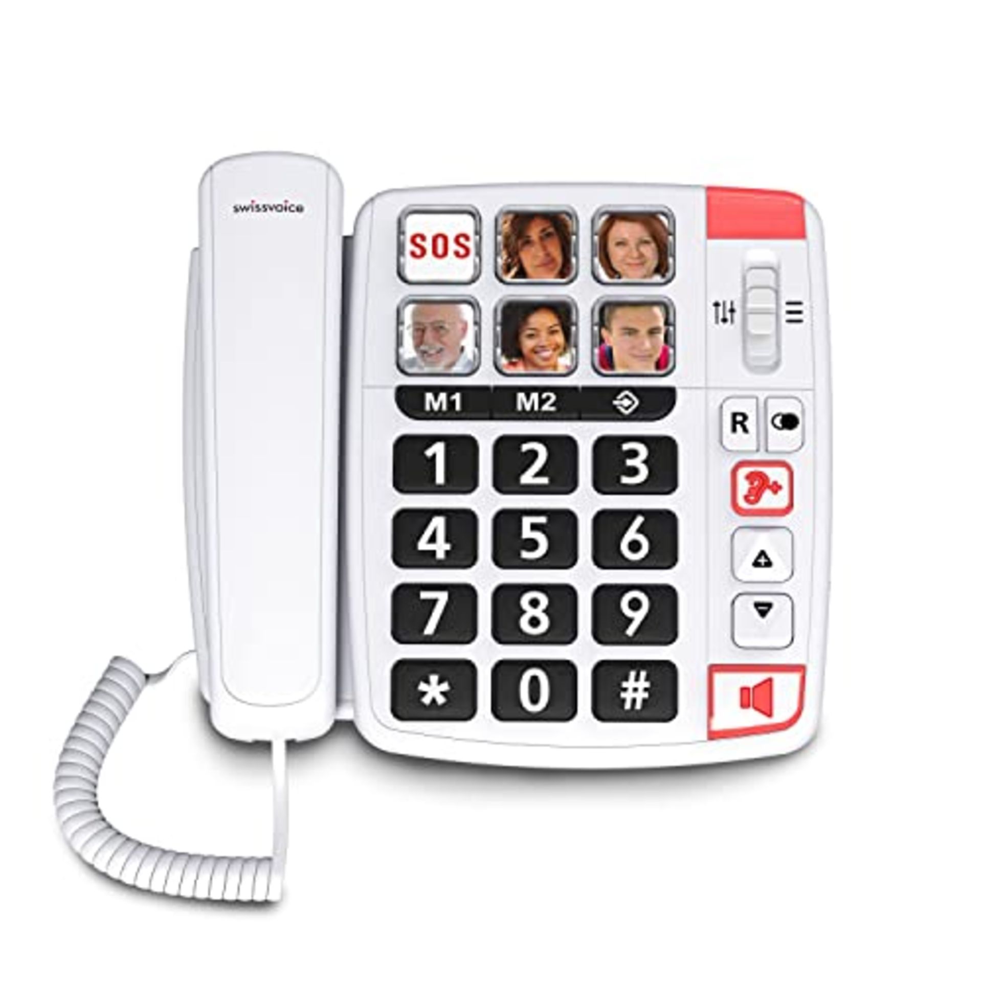SWISSVOICE Xtra 1110 - Big Button Phone for Elderly - Phones for Hard of Hearing - Dem