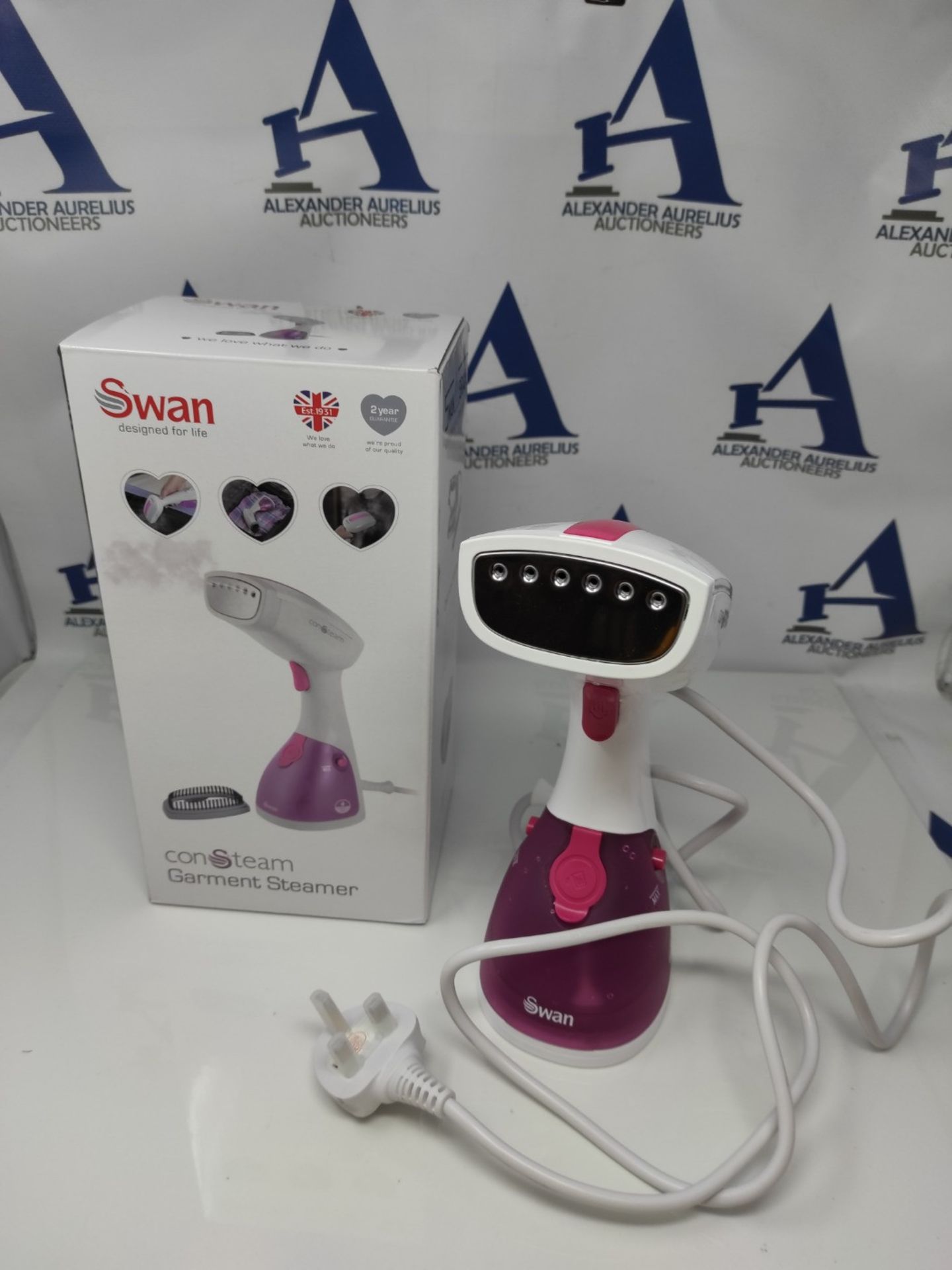 Swan, SI12020N, Handheld Garment Steamer, Lightweight and Compact, 1100W, Iron, Pink - Bild 2 aus 2
