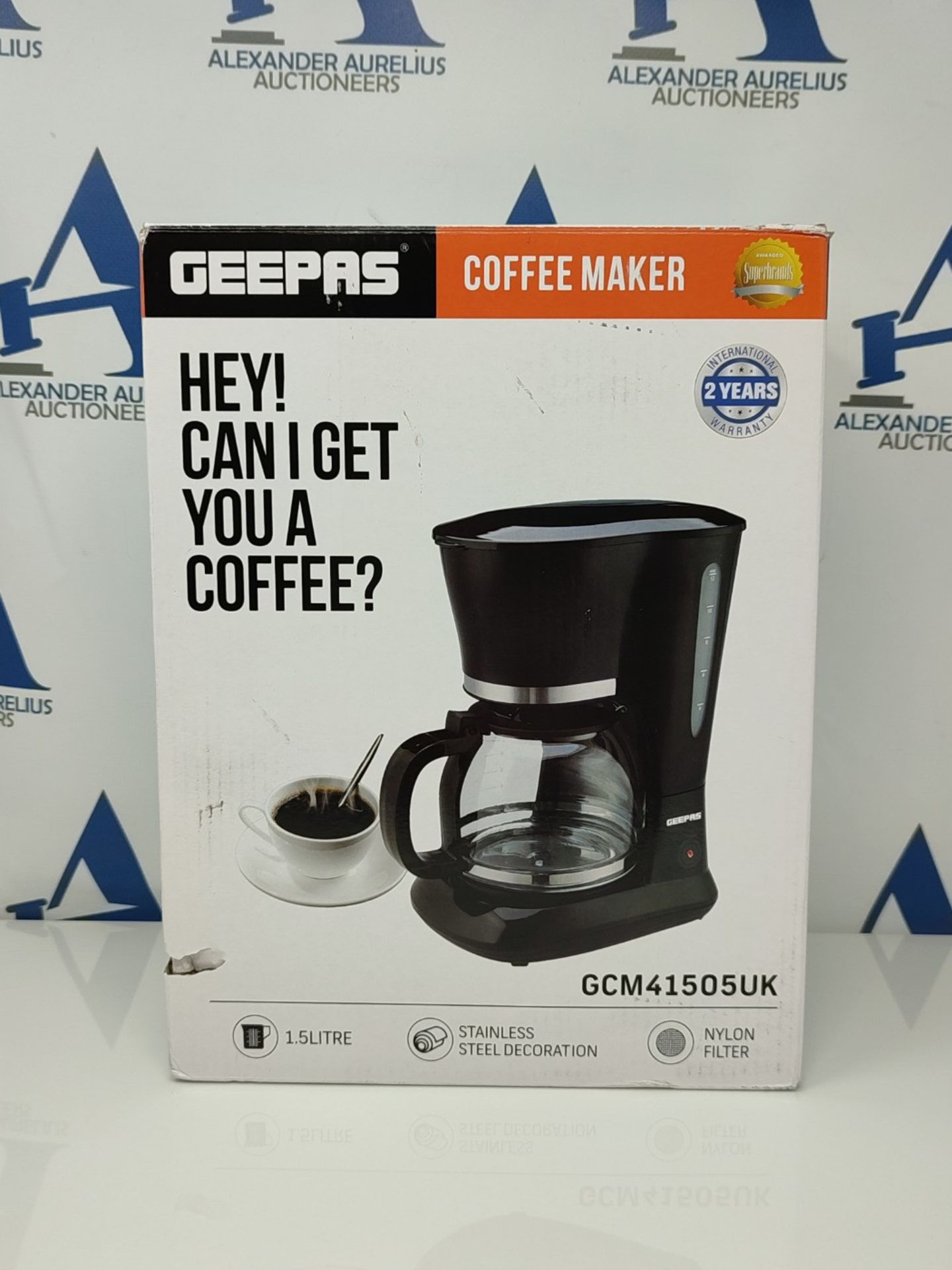 GEEPAS 1.5L Filter Coffee Machine | 800W Coffee Maker for Instant Coffee, Espresso, Ma - Image 2 of 3