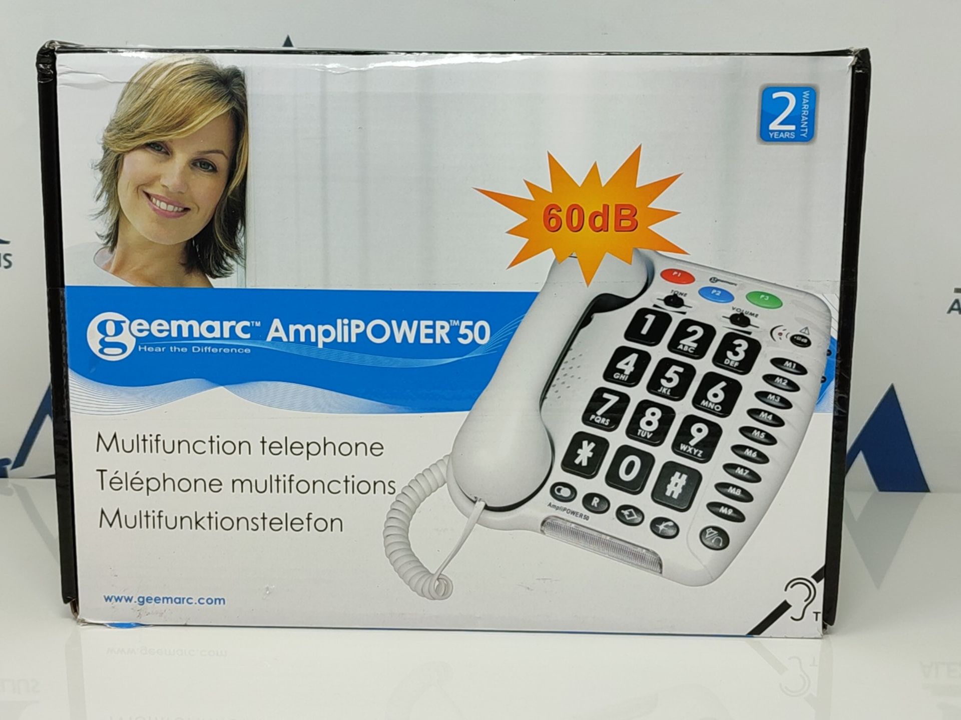 RRP £99.00 Geemarc Amplipower 50 - Amplified Corded Telephone with Tone and Volume control, Large - Bild 2 aus 3