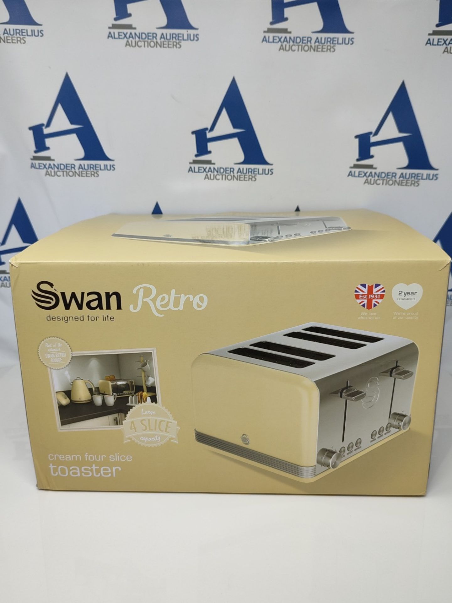Swan Retro, 4 Slice Toaster, Defrost/Reheat and Cancel Functions, Browning Control, Au - Bild 2 aus 3