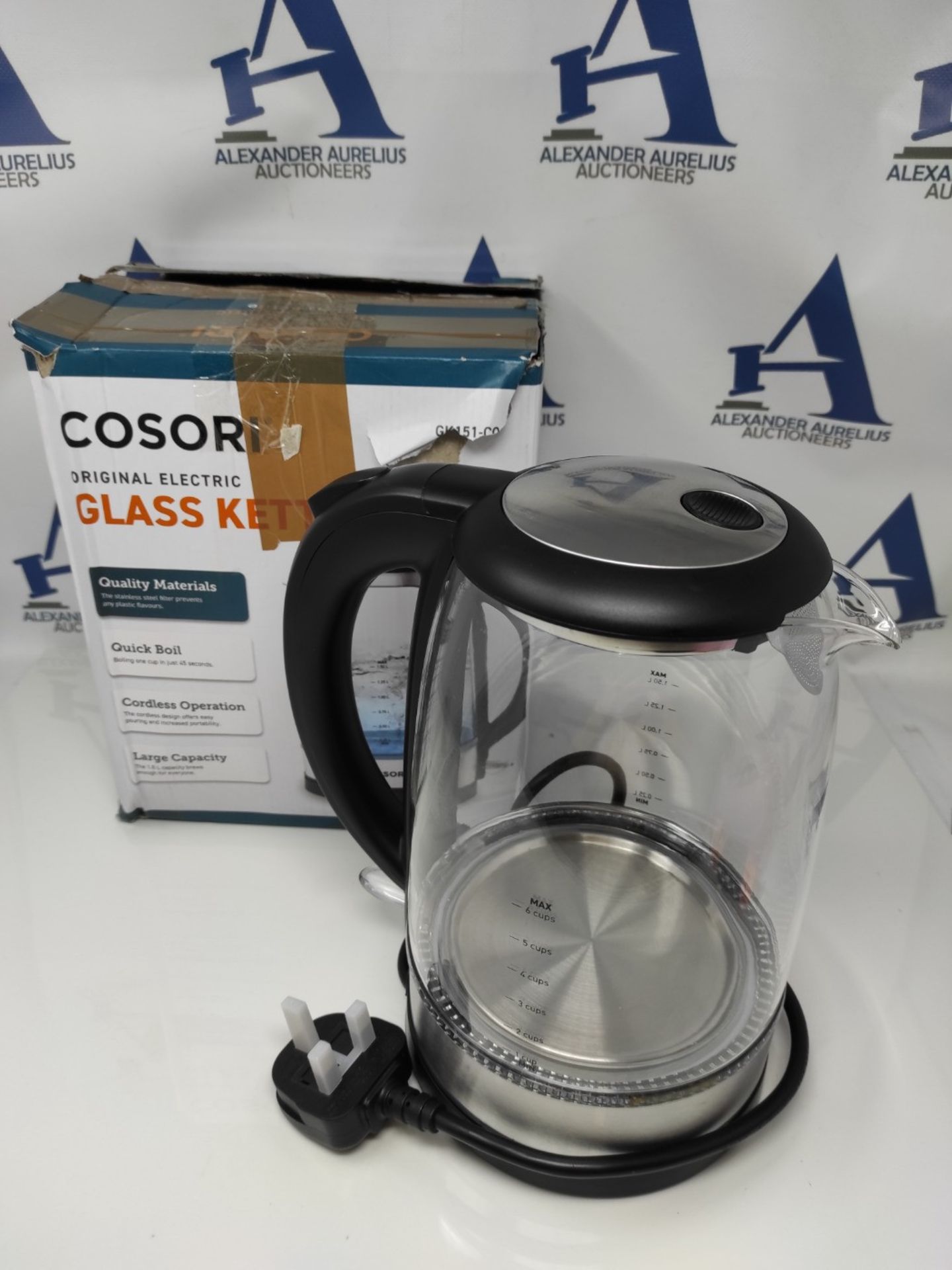 COSORI Electric Kettle Glass, Fast Boil Quiet, 3000W 1.5L with Blue LED, Stainless Ste - Image 2 of 2