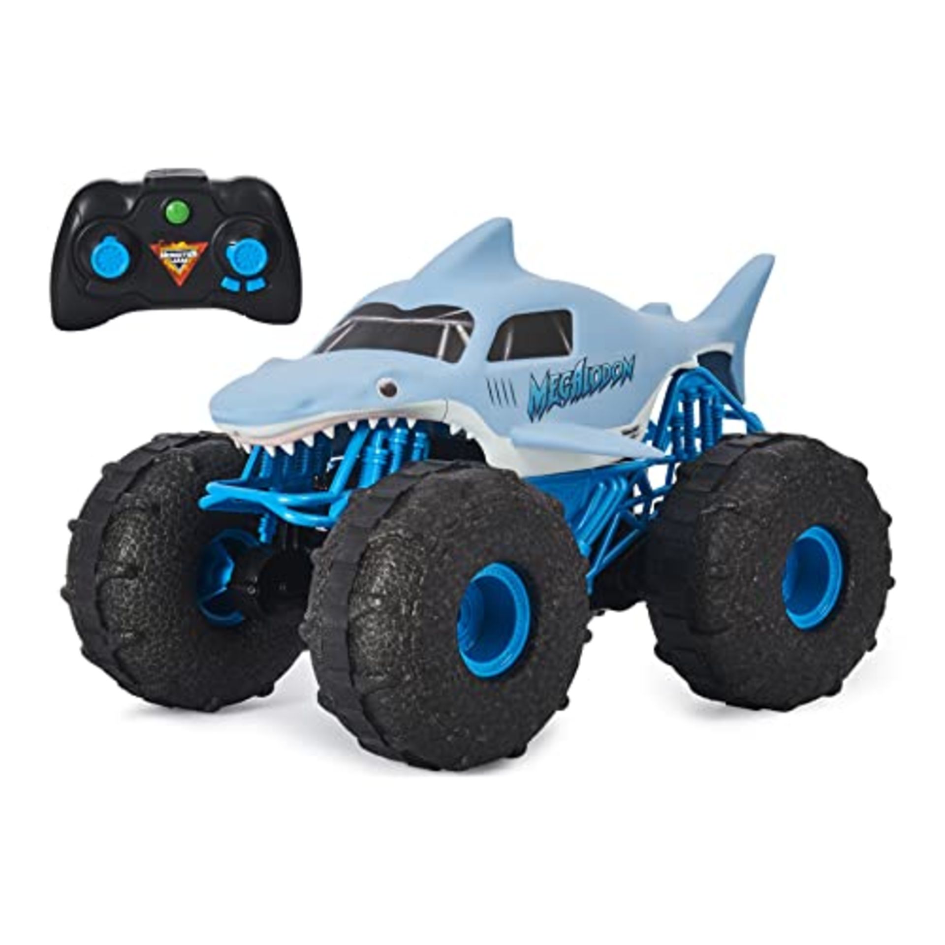 RRP £54.00 Monster Jam Official Megalodon STORM All-Terrain Remote Control Monster Truck, 1:15 Sc