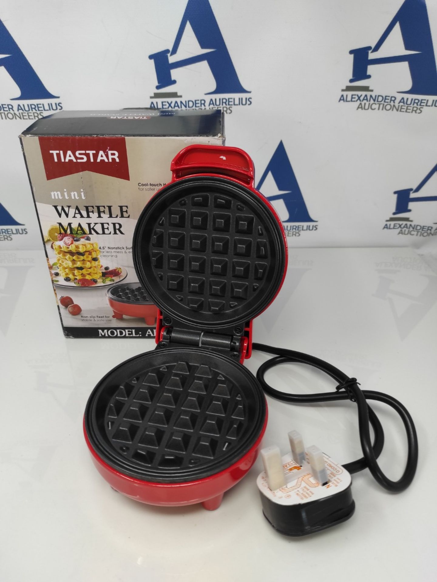 Tiastar ABW59 Mini Waffle Maker, Power/Ready Indicator Light, Non Stick Coating, 550 W - Image 3 of 3