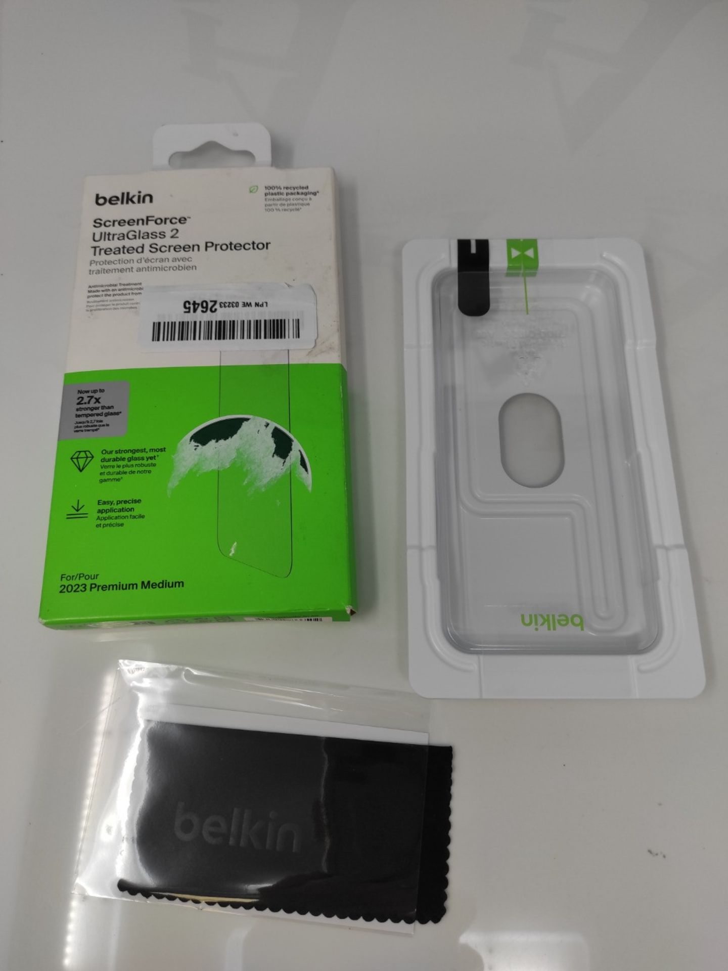 Belkin ScreenForce UltraGlass 2 Treated iPhone 15 Pro Screen Protector, Scratch-Resist - Image 2 of 2
