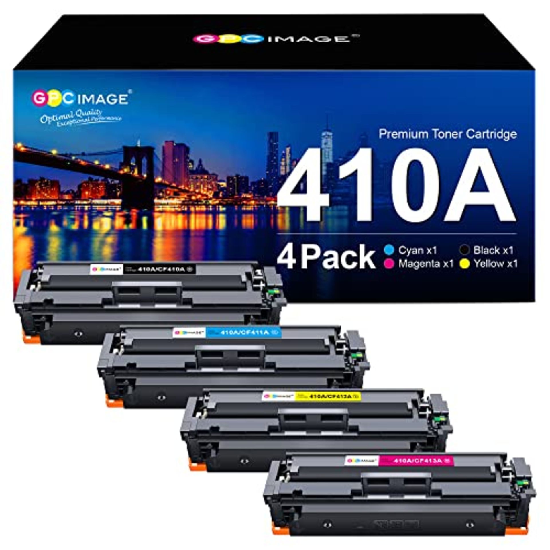 GPC Image Compatible Toner Cartridges Replacement for HP CF410A 410X CF410X for Color