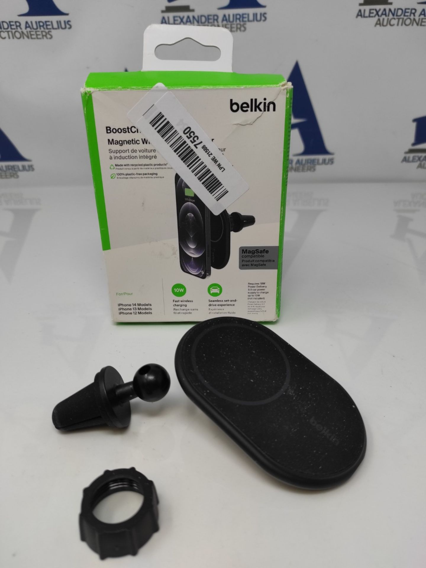 Belkin BoostCharge Wireless Charger, Magnetic Car Charger, Phone Mount Holder Compatib - Image 2 of 2