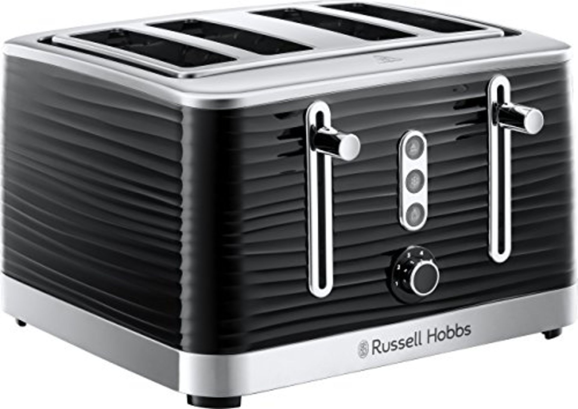 RRP £58.00 Russell Hobbs 24381 Inspire High Gloss Plastic Four Slice Toaster, Black