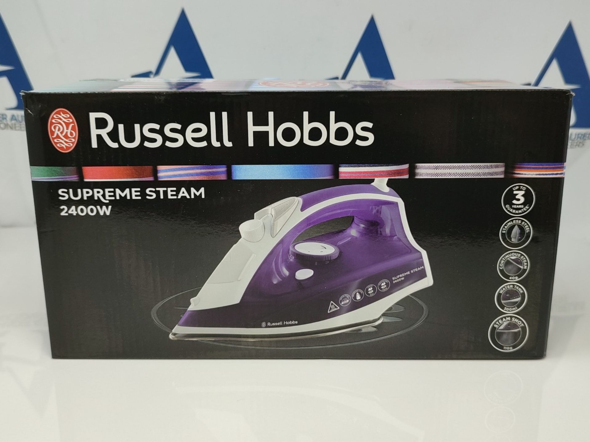 Russell Hobbs Supreme Steam Iron, Powerful vertical steam function, Non-stick stainles - Image 2 of 3