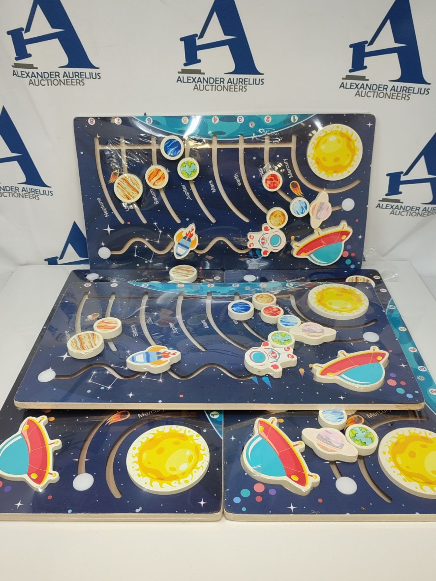 4 x Solar System Discovery Board, Wooden Solar System for Kids - Image 2 of 2