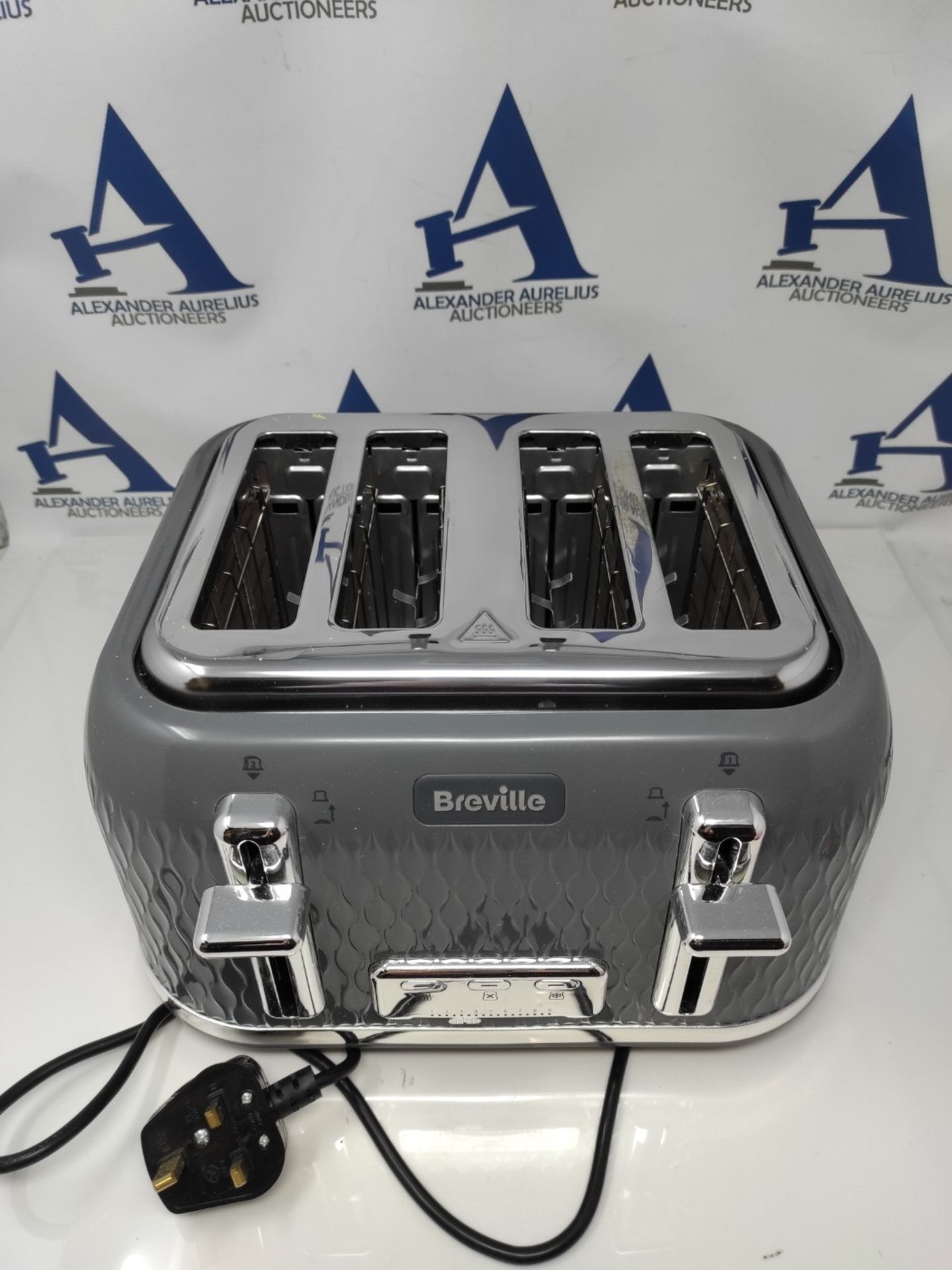 Breville Curve 4-Slice Toaster with High Lift and Wide Slots | Grey &amp; Chrome [VTR0 - Bild 3 aus 3