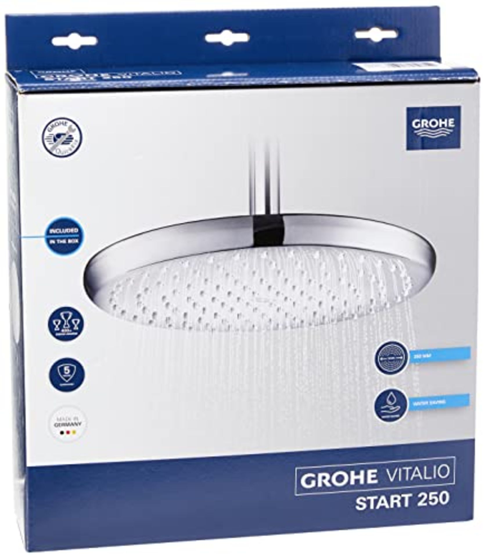 RRP £92.00 GROHE Vitalio Start 250 | Round Head Shower with a Diameter of 250 mm | Water-Saving |