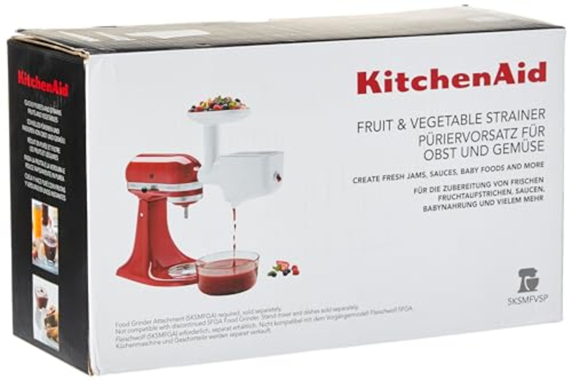 RRP £109.00 KitchenAid 5KSMFVSP Standard Accessories for Fruit and Vegetables, White