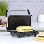 Quest 34340 Panini Press and Grill Sandwich Maker/Compact Stainless Steel Design/Non-S