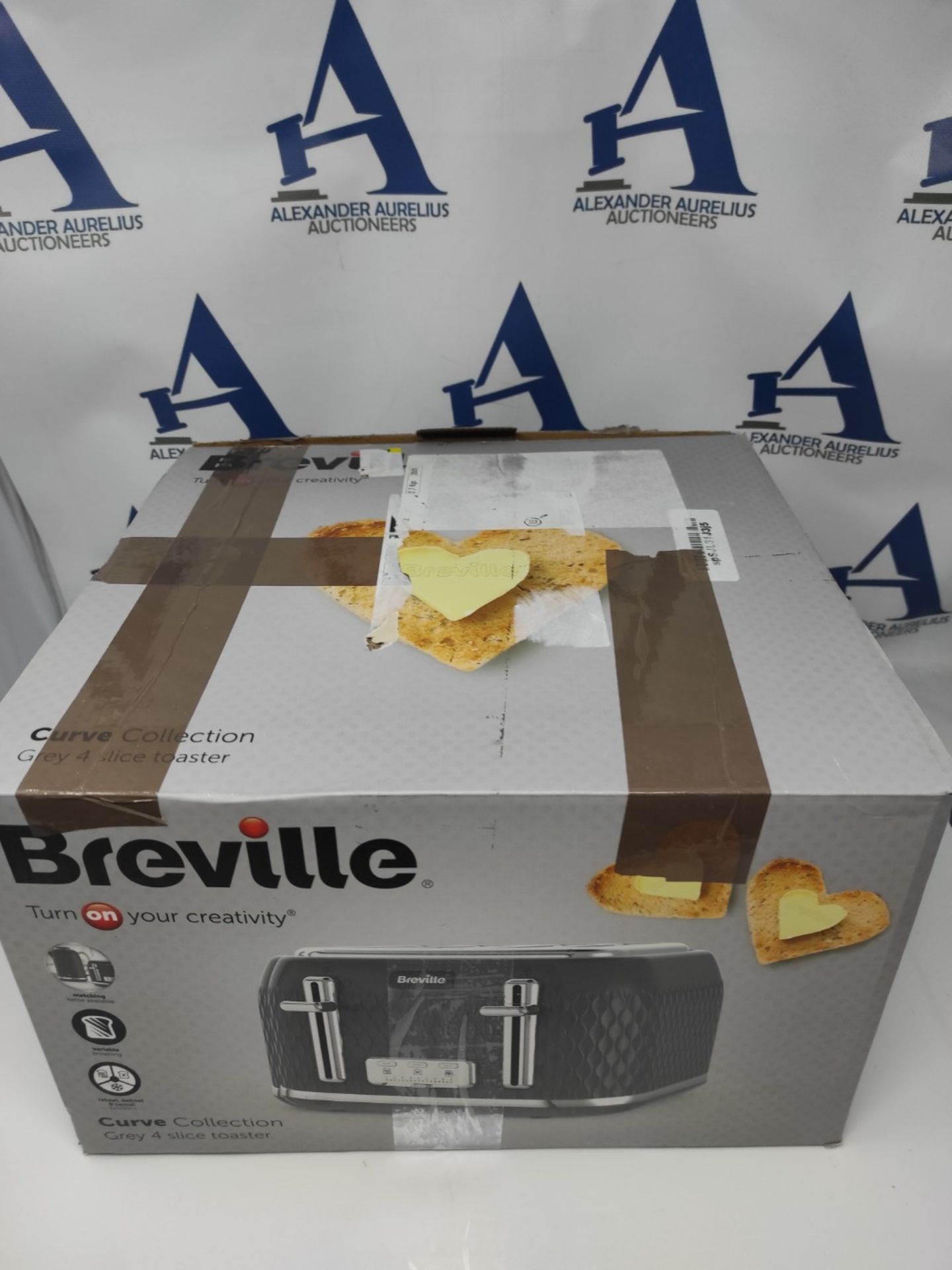 Breville Curve 4-Slice Toaster with High Lift and Wide Slots | Grey &amp; Chrome [VTR0 - Bild 2 aus 3