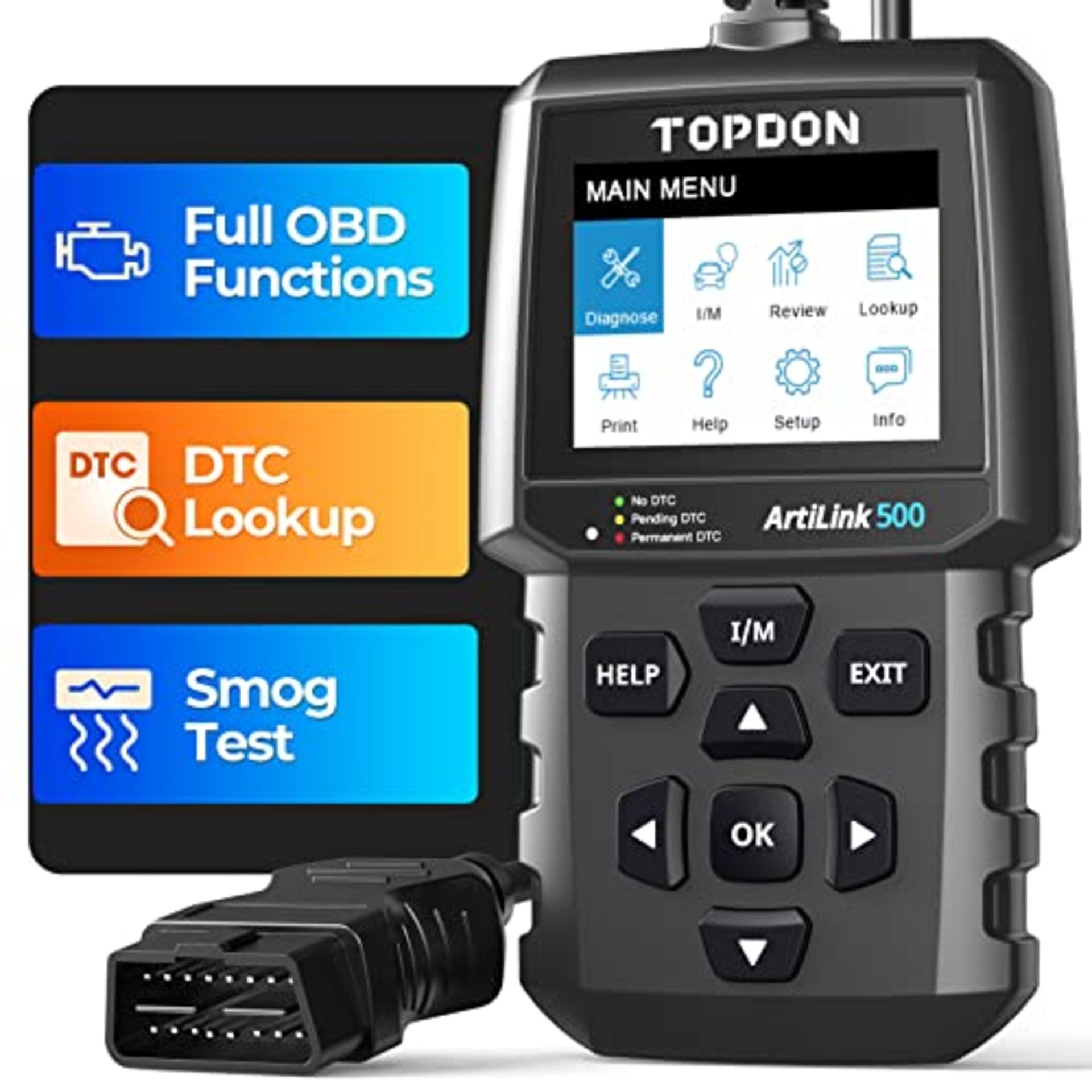 TOPDON AL500 OBD2 Code Reader with Full OBD2 Functions, Universal Car Diagnostic Tool