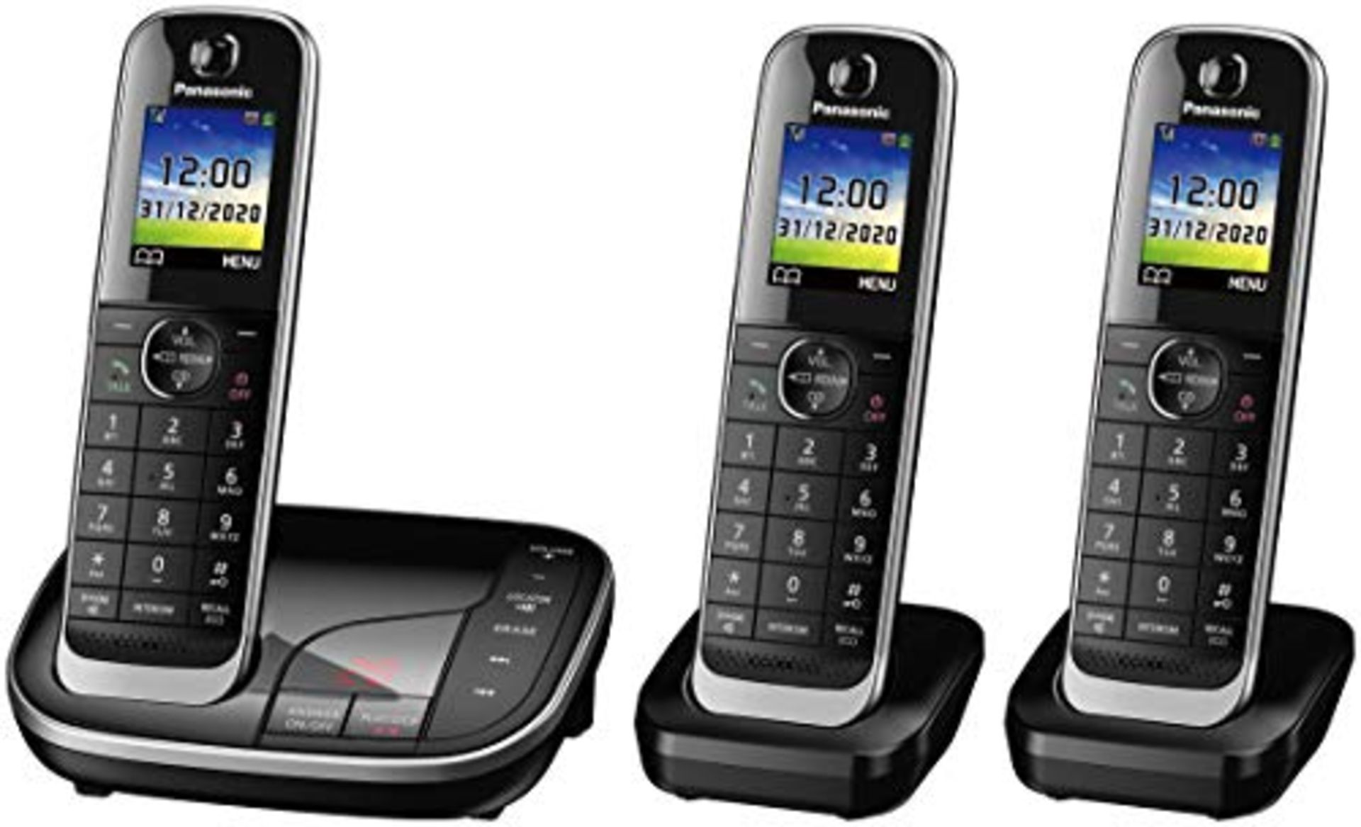 RRP £95.00 Panasonic KX-TGJ323EB Trio Handset Cordless Home Phone with Nuisance Call Blocker and
