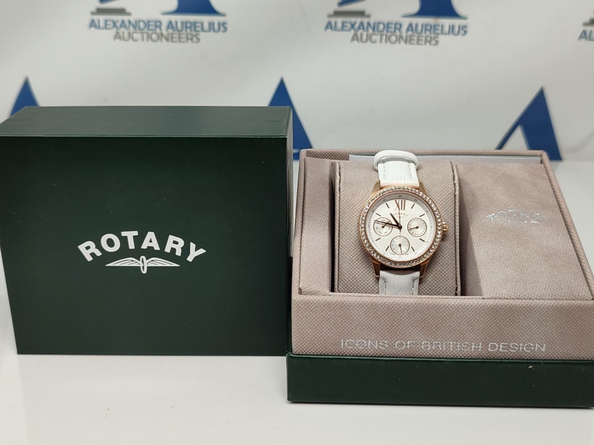 RRP £89.00 Rotary Women's Quartz White Dial Analogue Display and White Leather Strap - Image 2 of 3