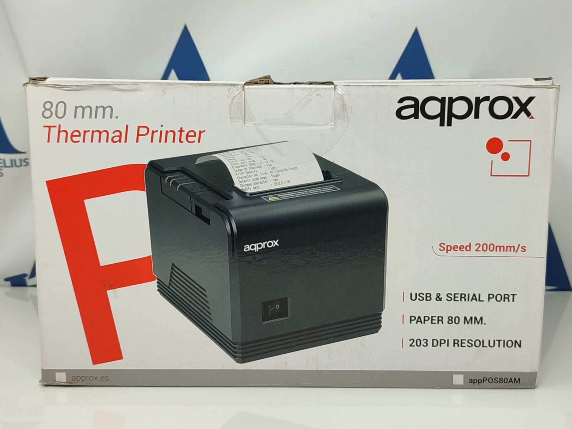 RRP £77.00 Approx APPPOS80AM  Thermal Ticket Printer, 200 mm/s, Paper 80 mm, Automatic and Man - Image 2 of 3