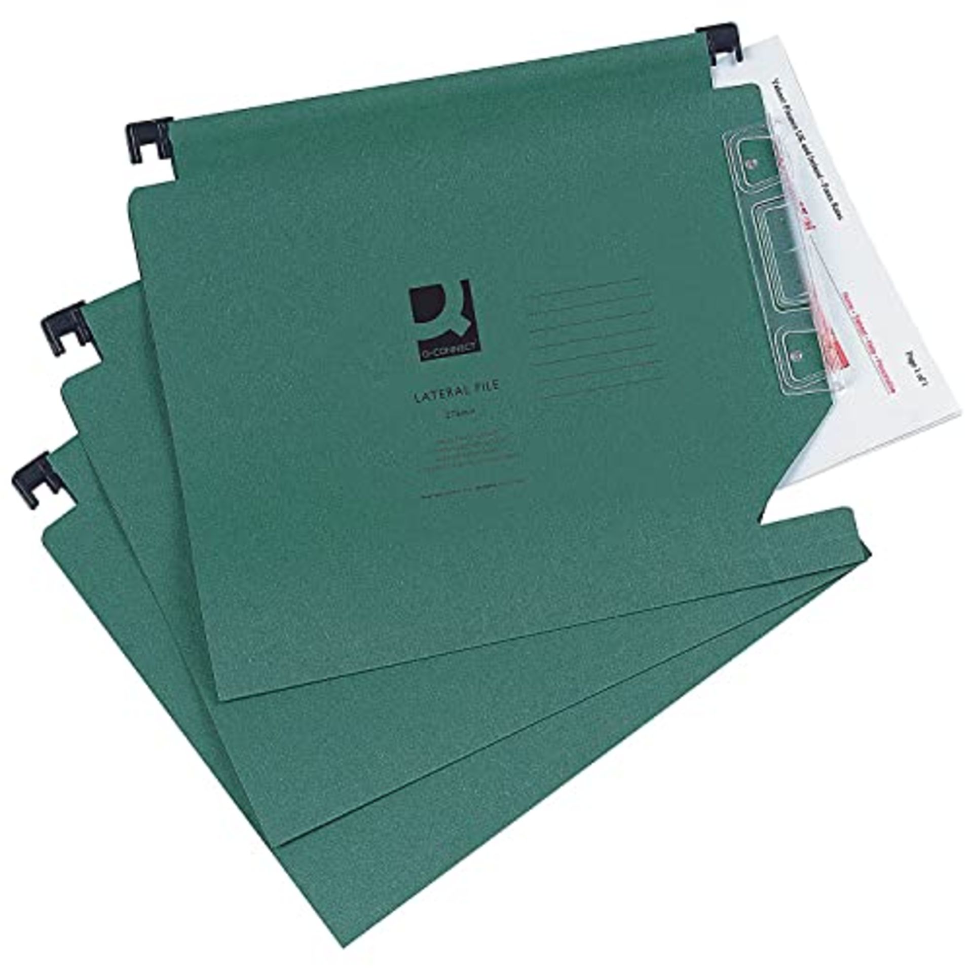 Q-Connect 15mm Lateral File Manilla 150 Sheet Green (25 Pack)