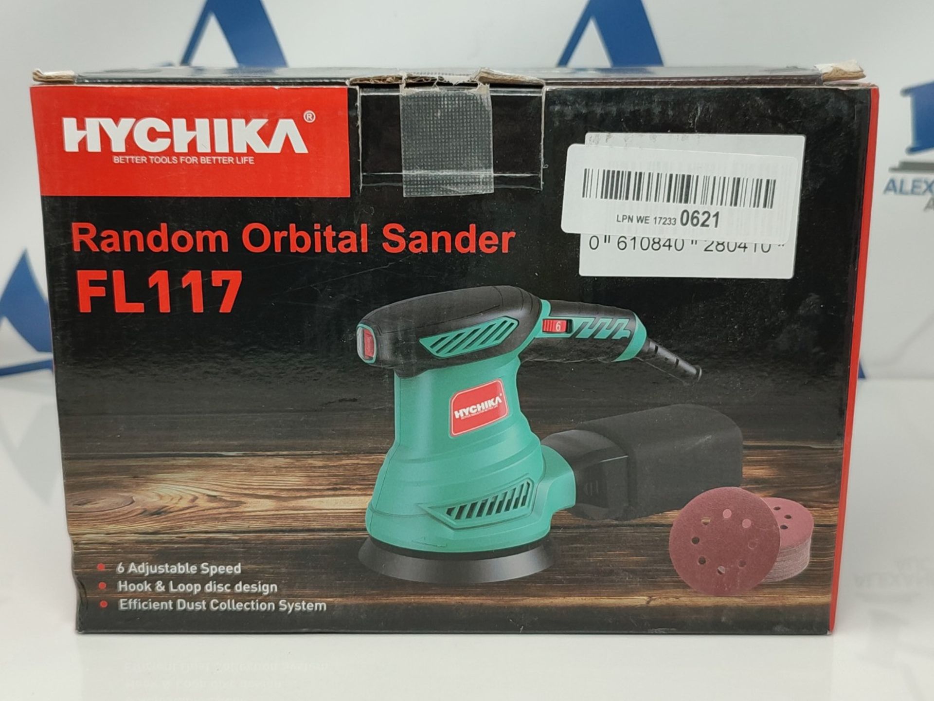 Orbital Sander, HYCHIKA 300W 13000RPM Random Orbital Sander, 6 Variable Speeds, 125mm - Bild 2 aus 3