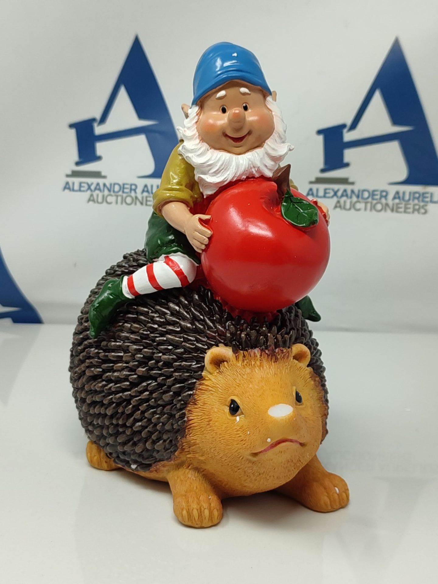 Art Elf Polyresin Hedgehog Gnome Statue Garden Decoration - Image 2 of 2