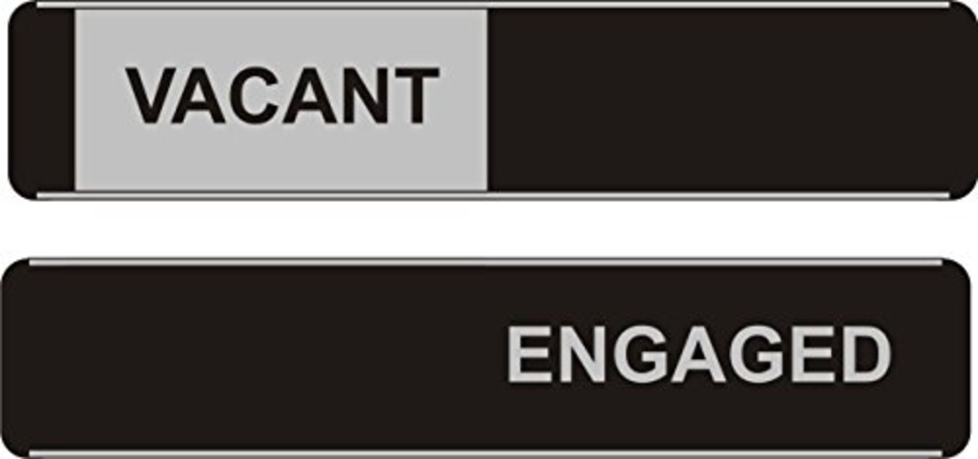 RRP £59.00 Seco Vacant/Engaged Sliding Sign, 255mm x 52mm - Aluminum/PVC (Pack of 5)