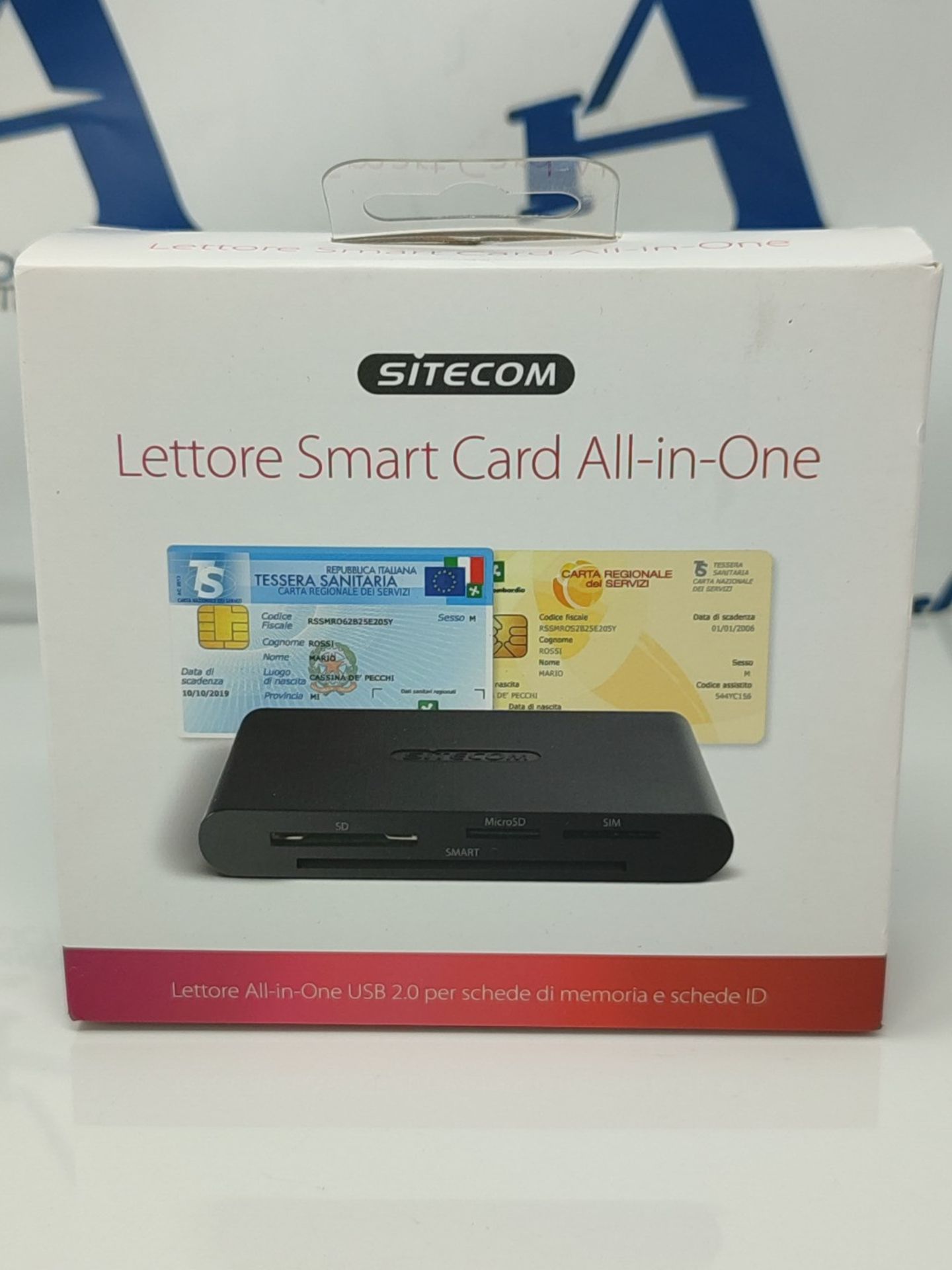 Sitecom ID Card Reader All-in-One USB 2.0 (Italian Version, Black/Anthracite - Bild 2 aus 3