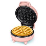 Tiastar ABW59 Mini Waffle Maker, Power/Ready Indicator Light, Non Stick Coating, 550 W