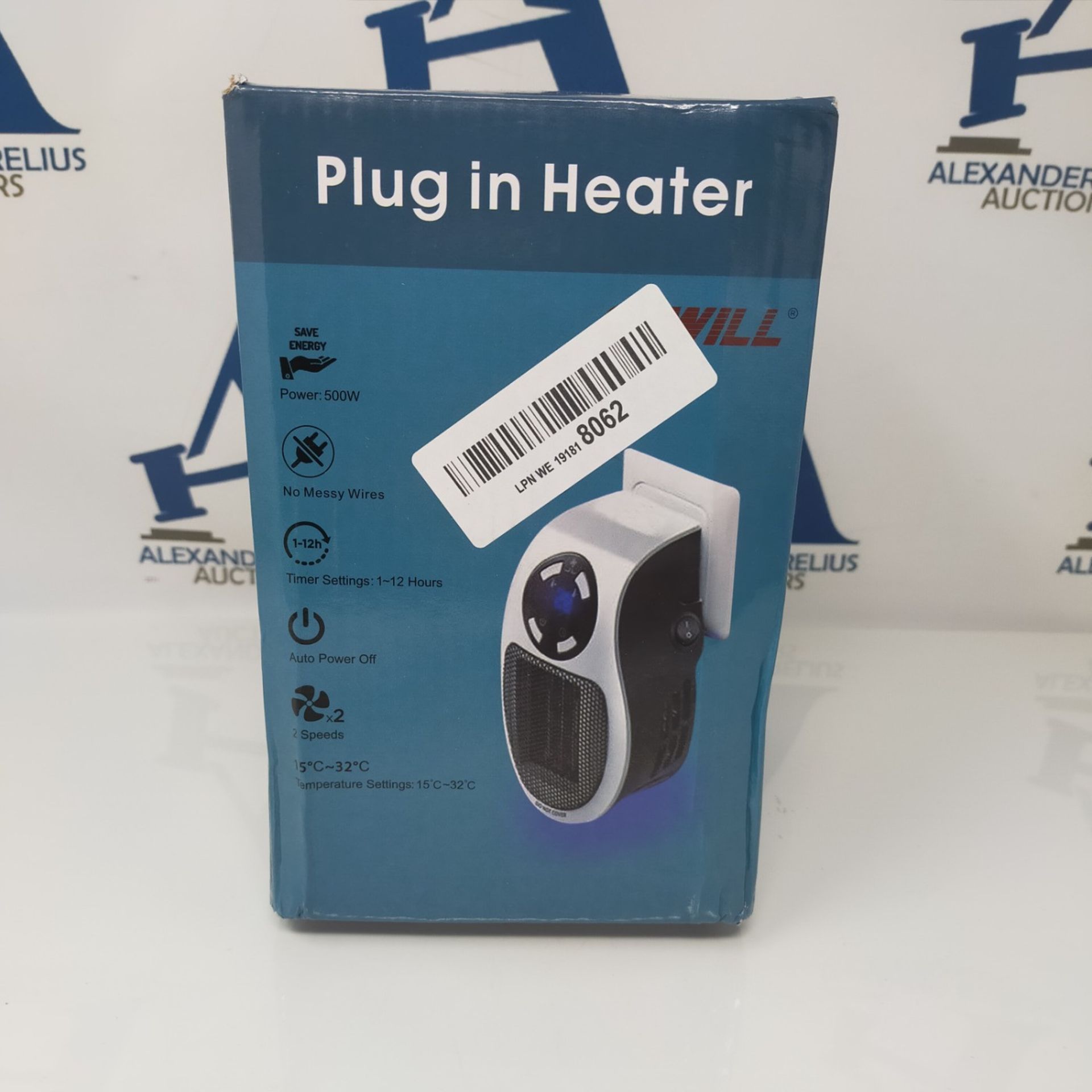 Plug in Heater 500W (White), 15p per Hour Running Cost, Ceramic Mini Portable Electric - Image 2 of 3