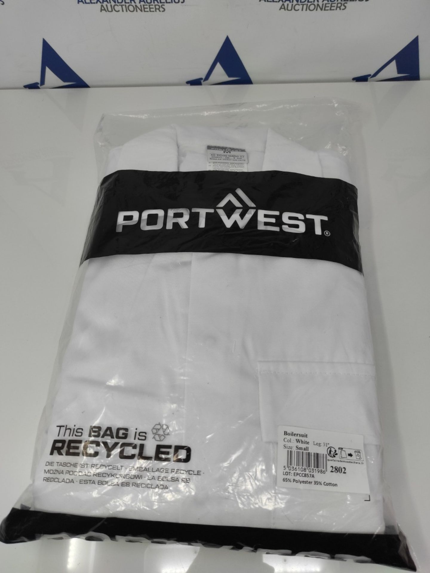 Portwest Standard Coverall, Size: M, Colour: White, 2802WHRM - Bild 2 aus 3