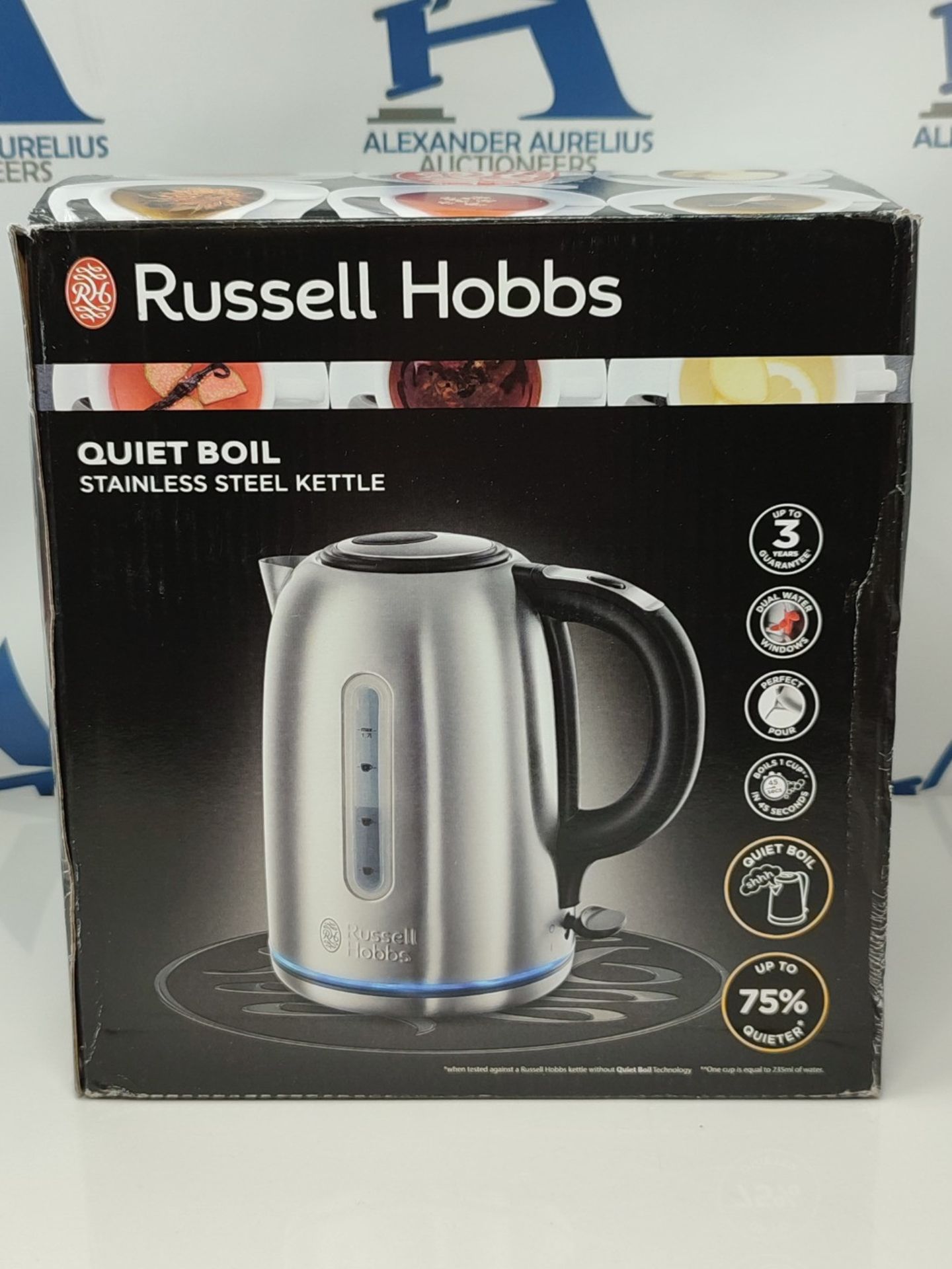 Russell Hobbs 20460 Quiet Boil Kettle, Brushed Stainless Steel, 3000W, 1.7 Litres - Bild 2 aus 3