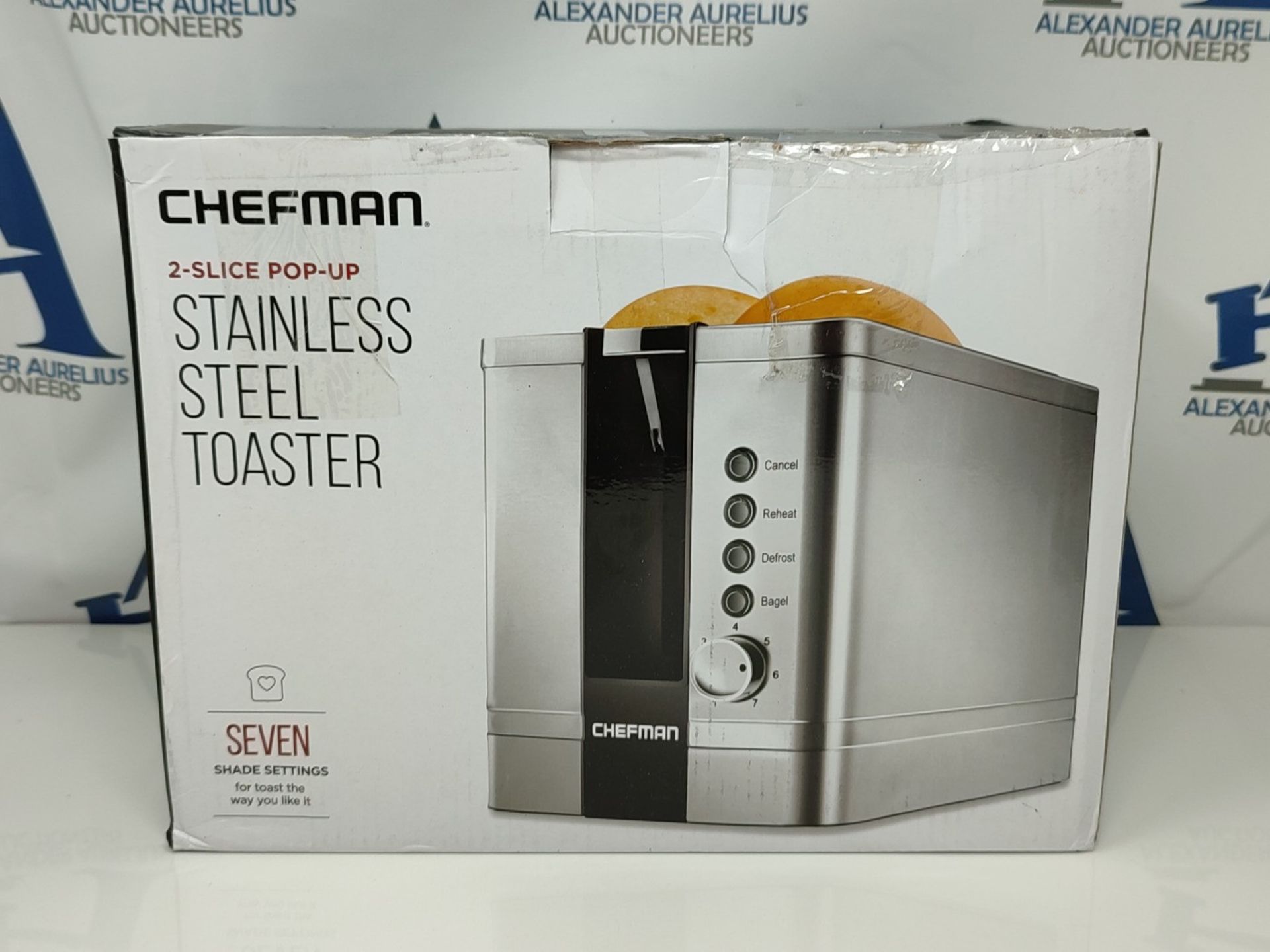 Chefman 2 Slice Toaster, 7 Shade Settings, Stainless Steel Toaster 2 Slice with Extra- - Image 3 of 3
