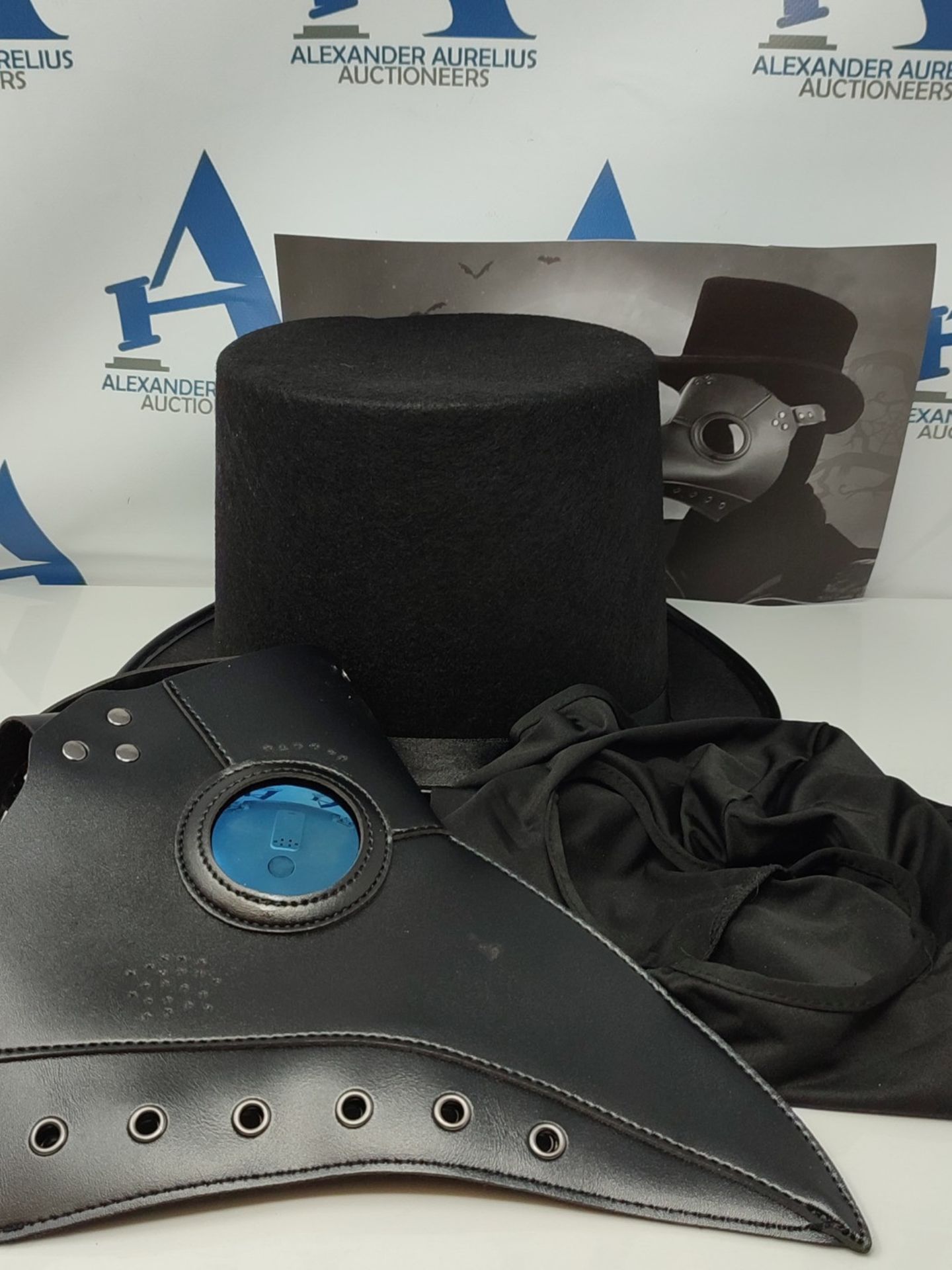Raxwalker Plague Doctor Mask Costume Set Leather Masks With Top Hat for Adult Hallowee - Image 2 of 2