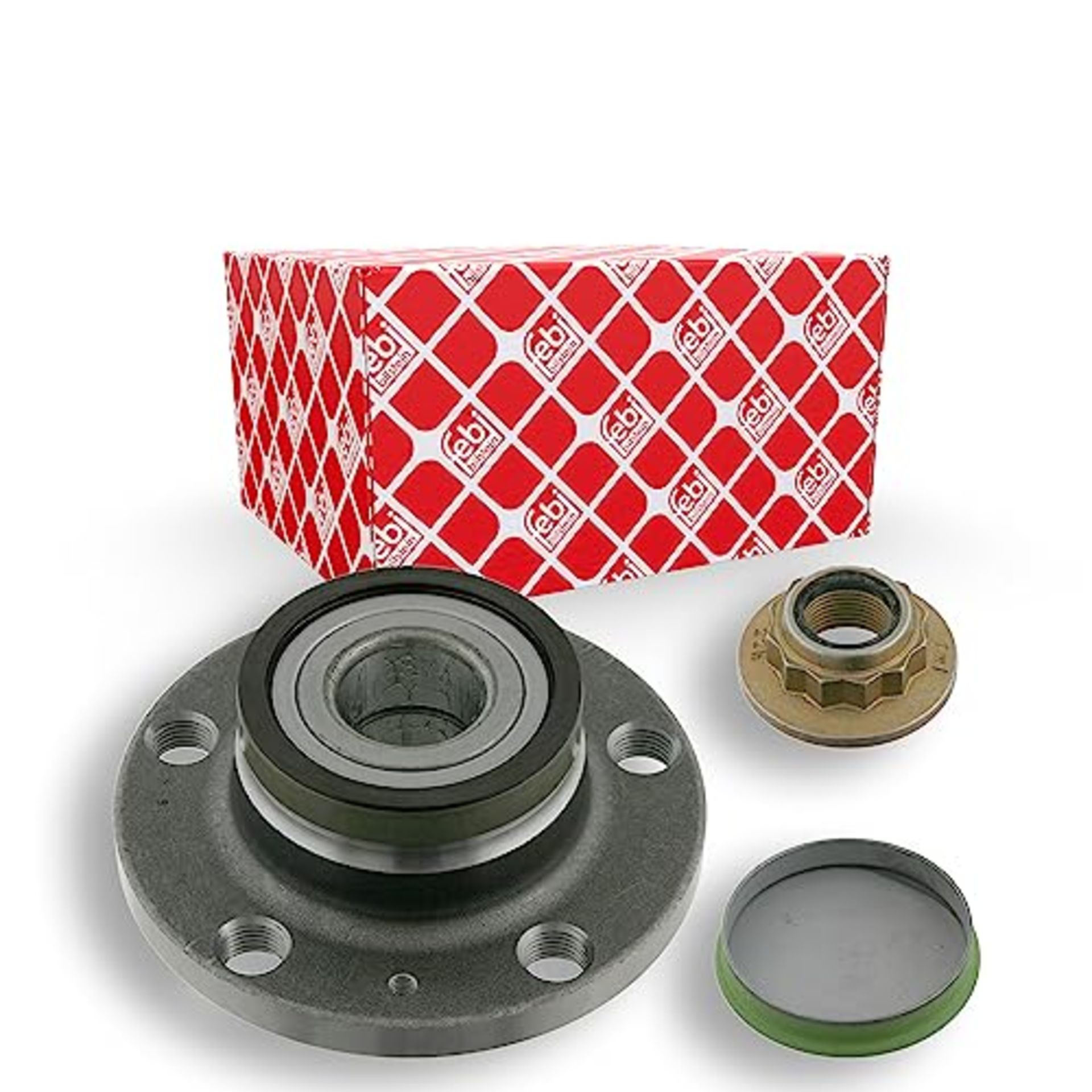 febi bilstein 24224 Wheel Bearing Kit with wheel hub, castle nut and dust cap, pack of