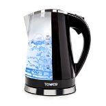 Tower T10012 LED Colour Changing Kettle, 1.7L, 2200W, Black
