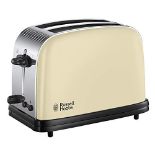 Russell Hobbs RU-23334 Stainless Steel 2 Slice Toaster, Cream,Cream