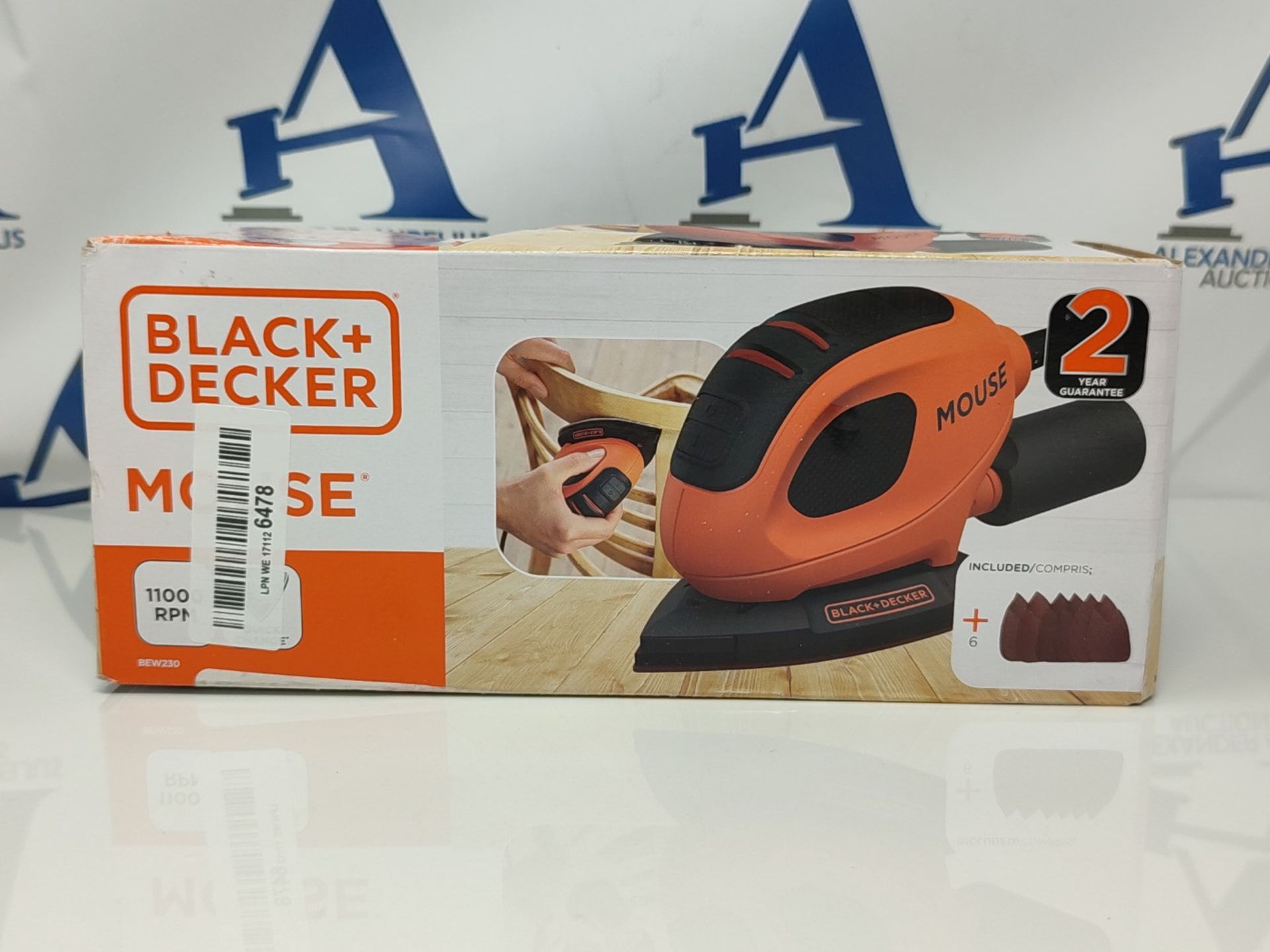 BLACK+DECKER 55 W Detail Mouse Electric Sander with 6 Sanding Sheets, BEW230-GB - Bild 3 aus 3